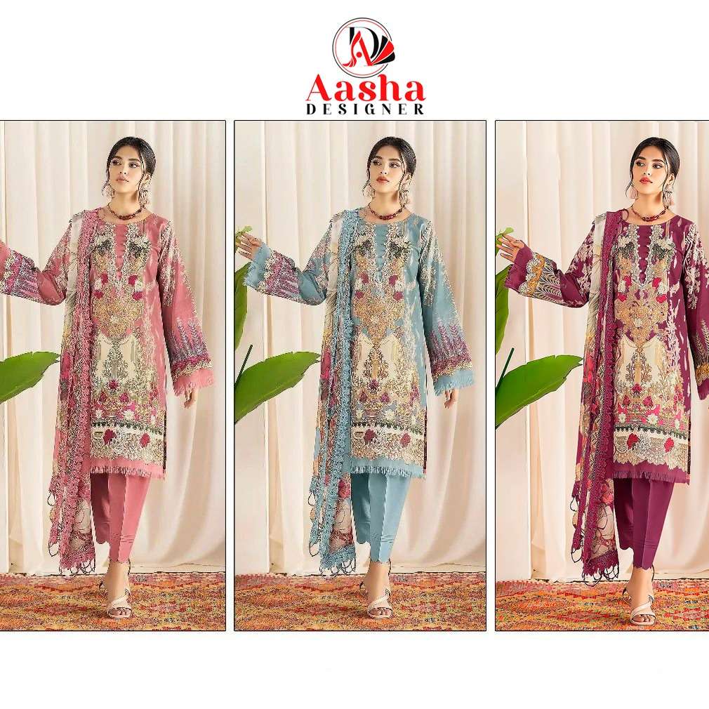 Aasha Ayezal Vol 1 Cotton Dupatta Pakistani Suits Wholesale catalog