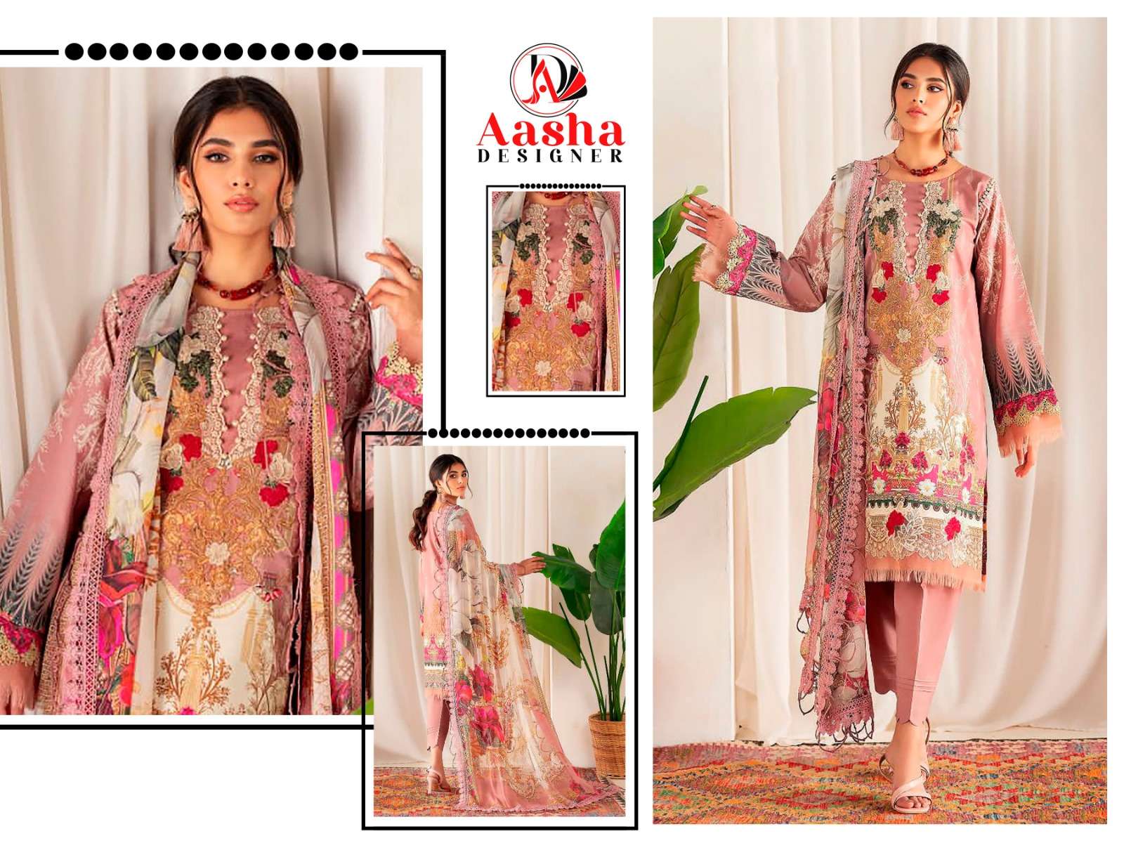 Aasha Ayezal Vol 1 Cotton Dupatta Pakistani Suits Wholesale catalog