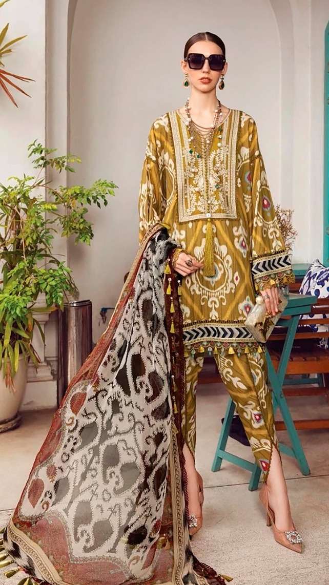 Aasha M Print Vol 8 Cotton Dupatta Pakistani Suits Wholesale catalog