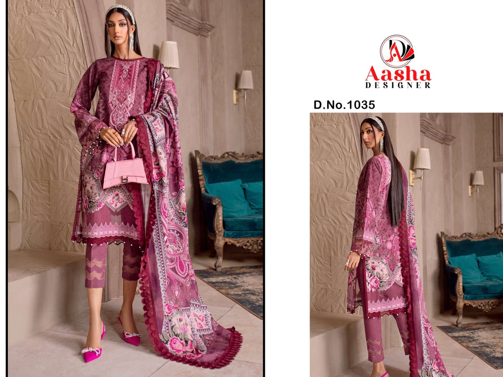 Aasha Queen Court Vol 4 Lawan Dupatta Pakistani Suit Wholesale catalog