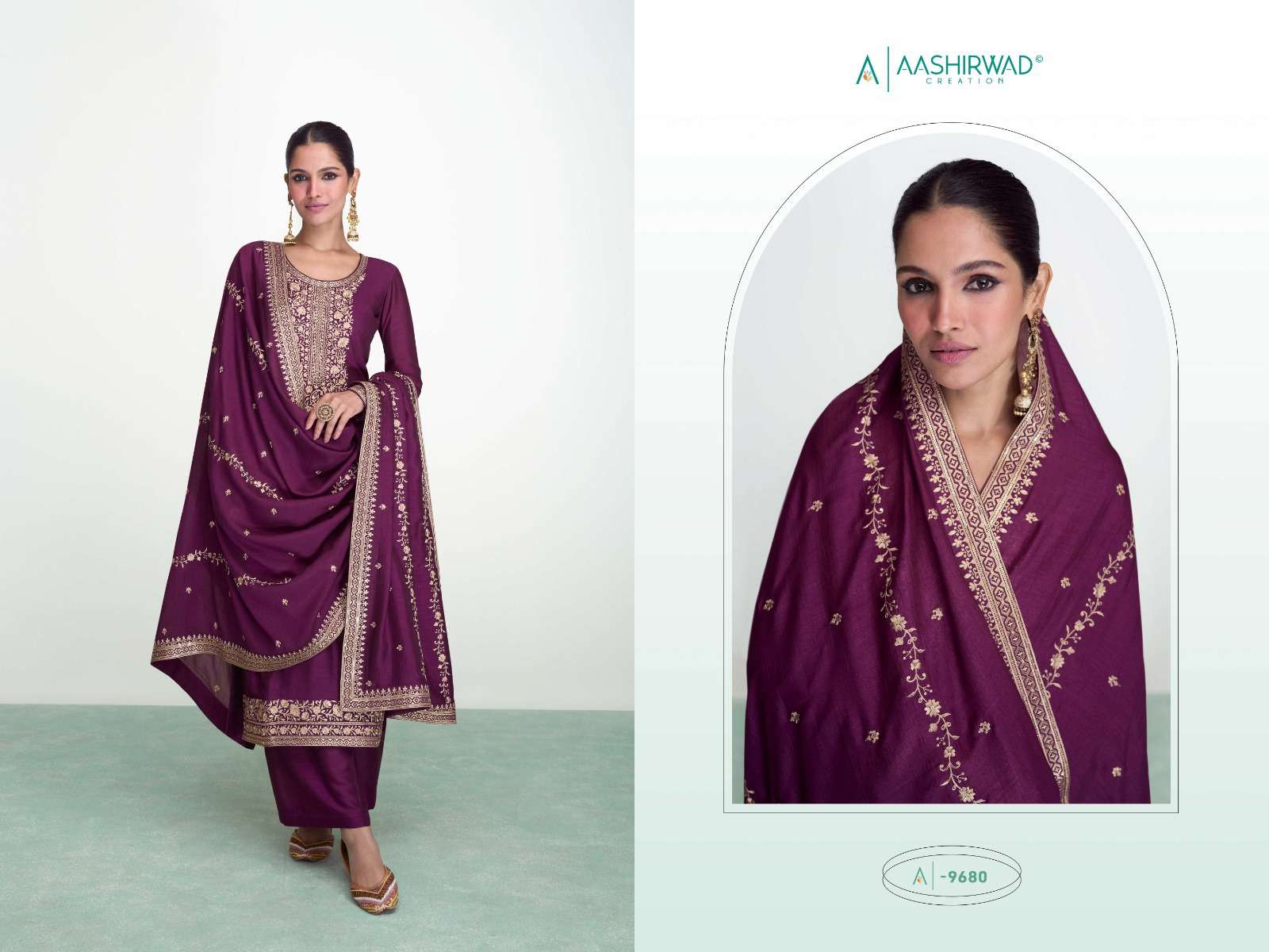 AASHIRWAD CREATION SYRA  Salwar Kameez Wholesale catalog 