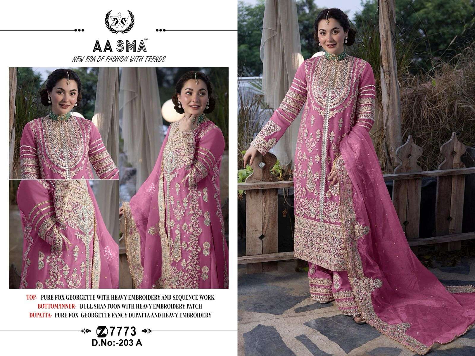 Aasma 203 A To D Pakistani Suits Wholesale catalog