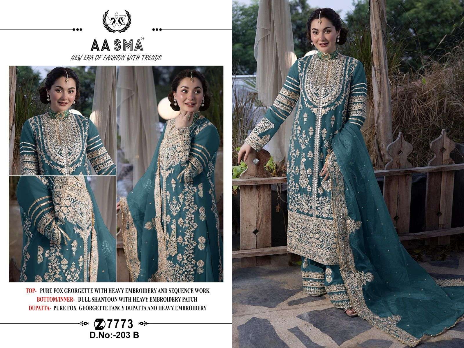 Aasma 203 A To D Pakistani Suits Wholesale catalog