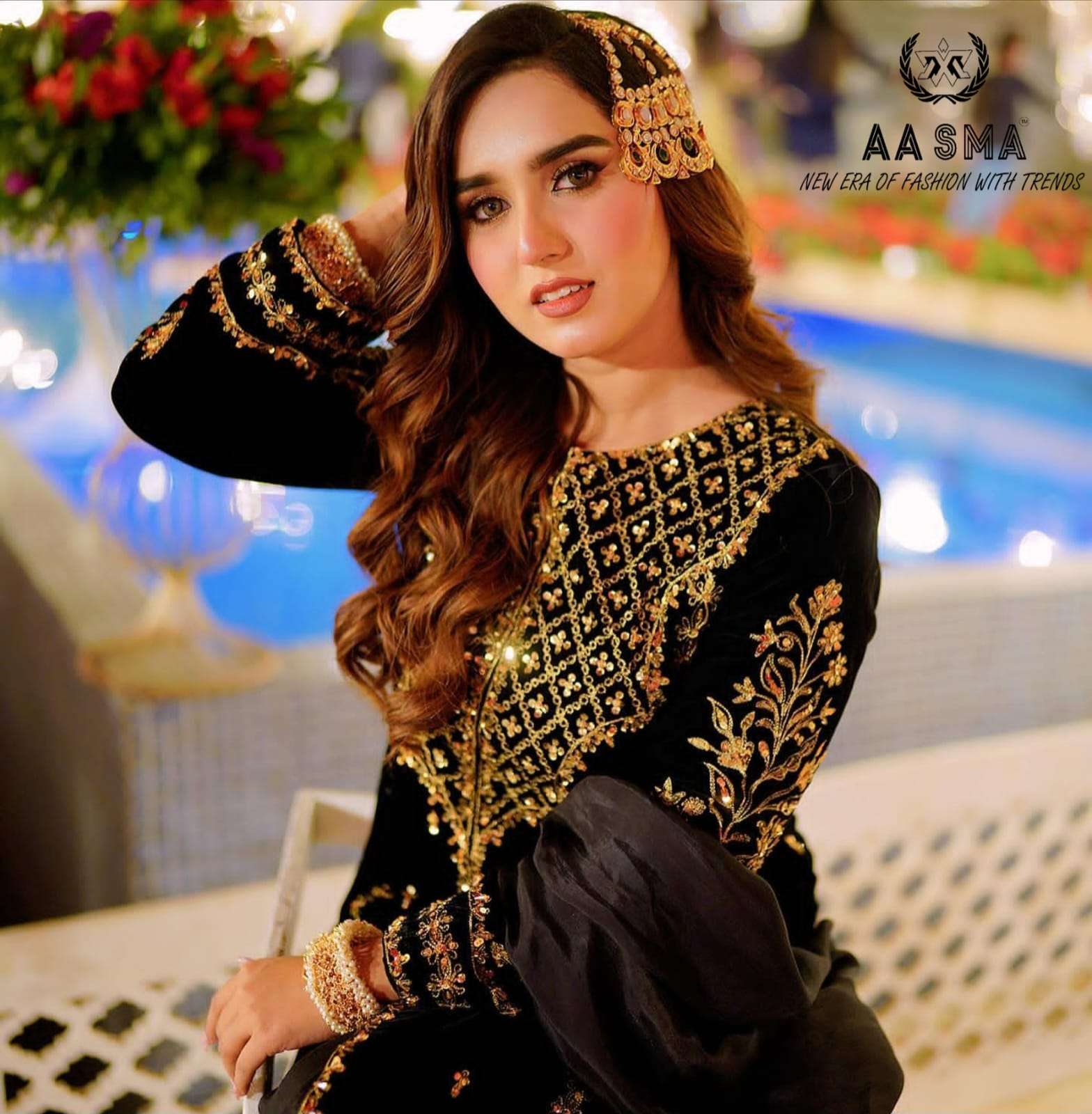 Aasma 204 Faux Georgette Pakistani Salwar Suits  Wholesale catalog