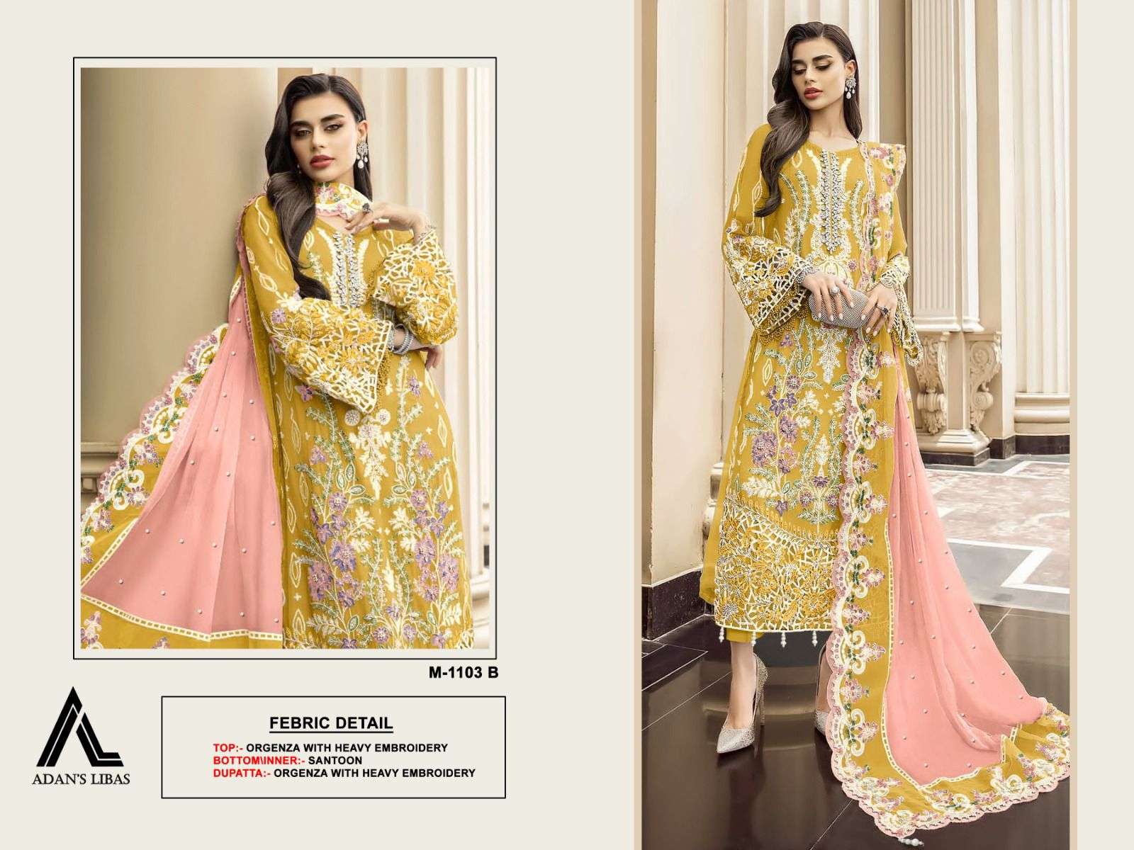 Adan Libas 1103 Organza Pakistani Suits Wholesale catalog