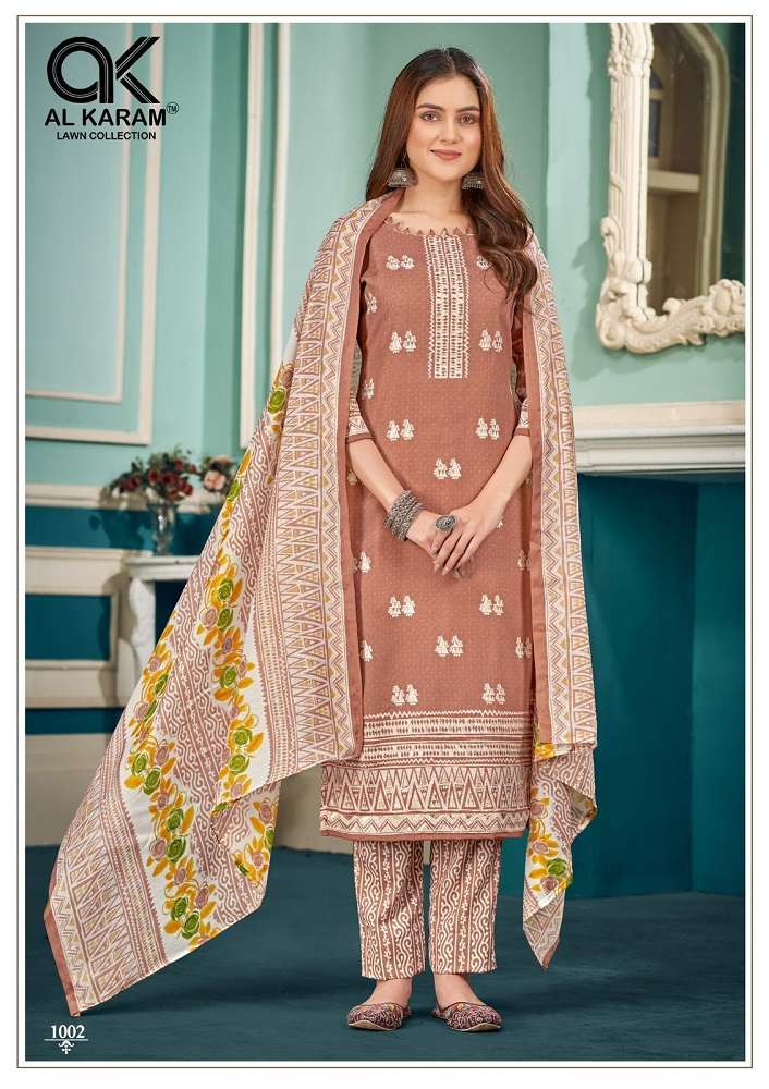 Al Karam Zulekha Soft Cotton Dress Material Wholesale catalog