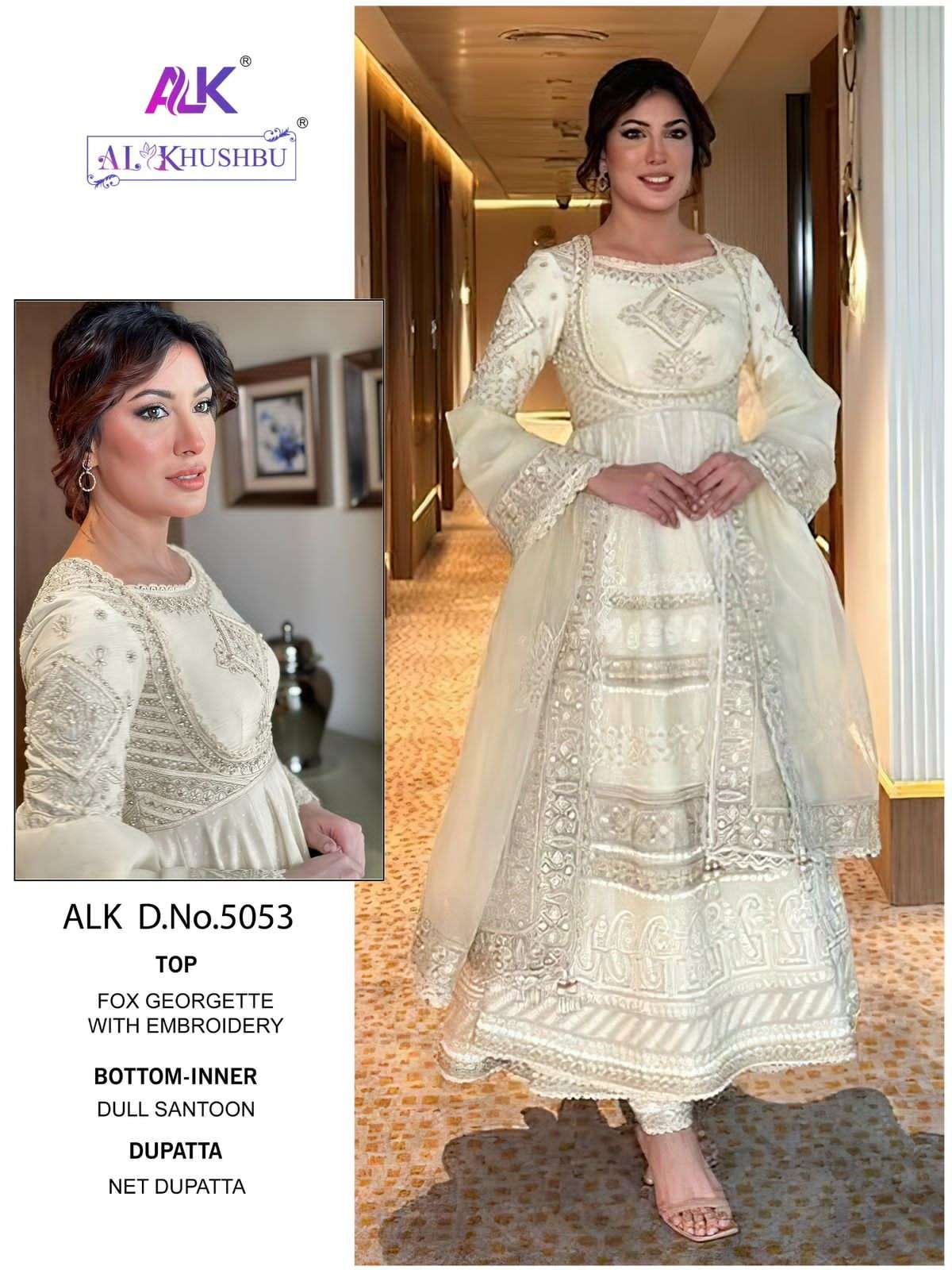 Alk Khushbu 5053 Faux Georgette Pakistani Suits Wholesale catalog