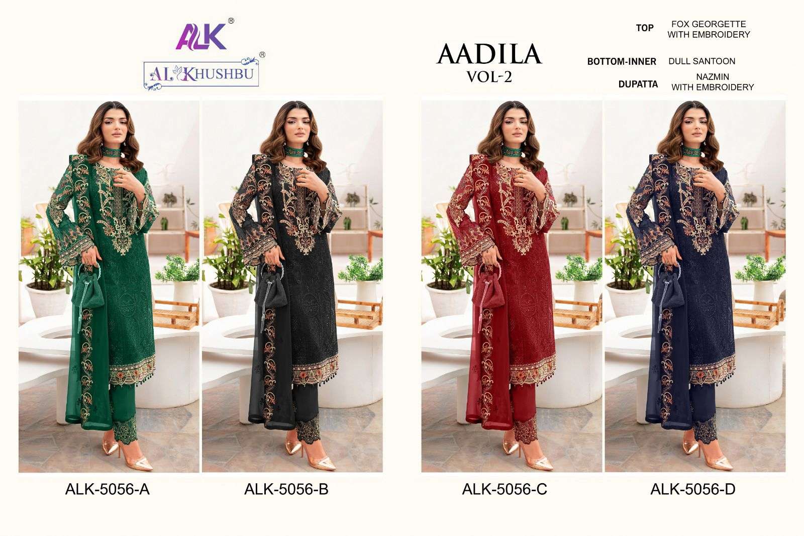 Alk Khushbu Aadila Vol 2 Georgette Salwar Kameez Wholesale catalog