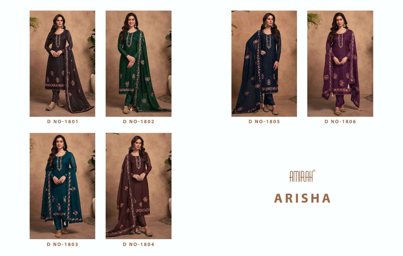 Amirah Arisha Organza Embroidered Salwar Kameez Wholesale catalog