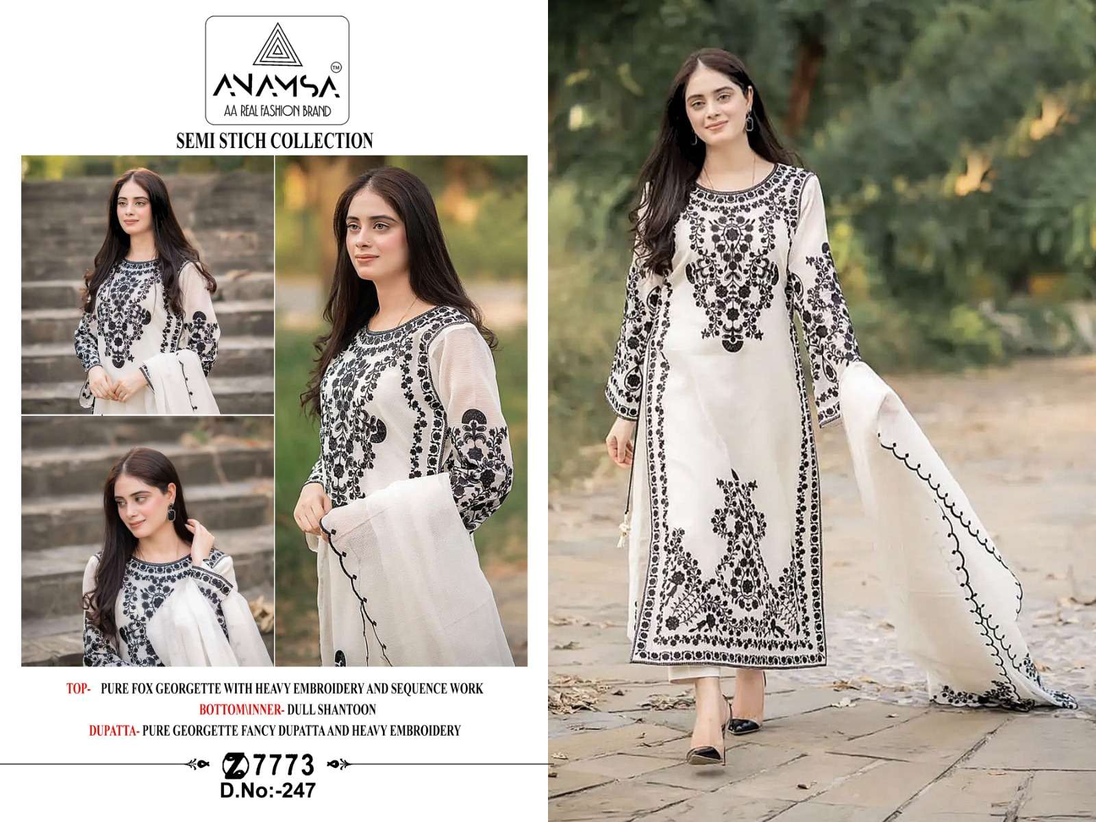 Anamsa 247 Georgette Pakistani Salwar Kameez Wholesale catalog