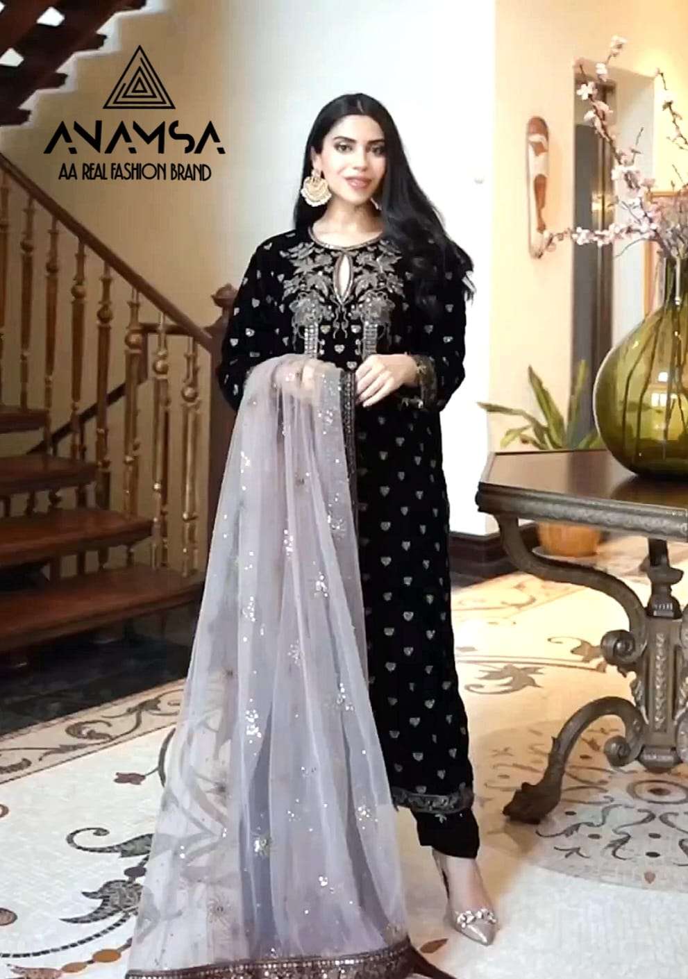 Anamsa 275 Velvet Embroidered Pakistani Suits wholesale catalog