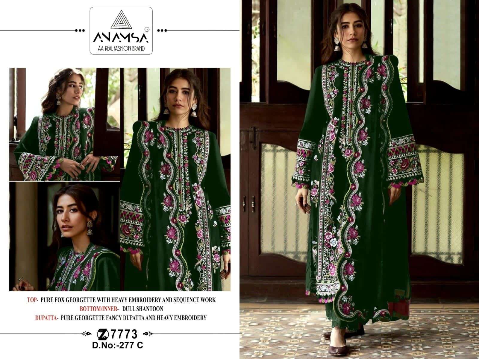 Anamsa 277 A To D Pakistani Suits Wholesale catalog