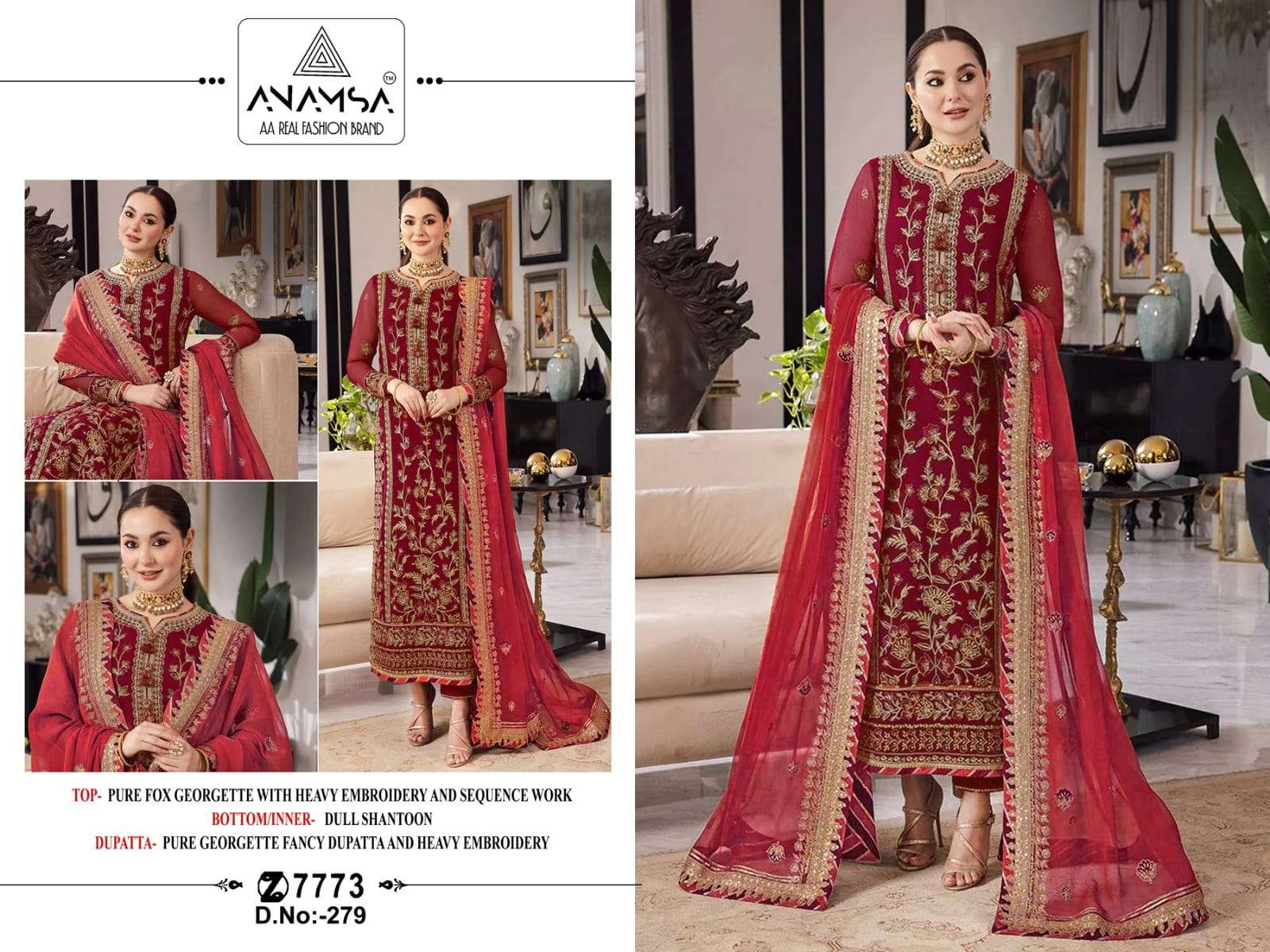 Anamsa 279 Pakistani Suits Wholesale catalog