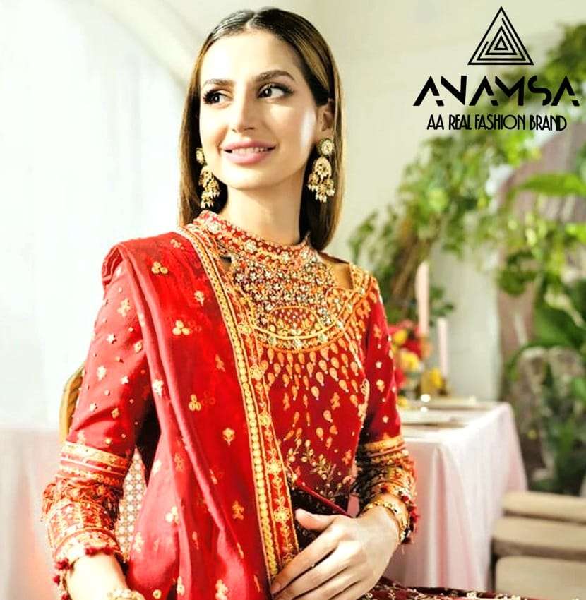 Anamsa 284 Faux Georgette Embroidered Pakistani Suits Wholesale catalog