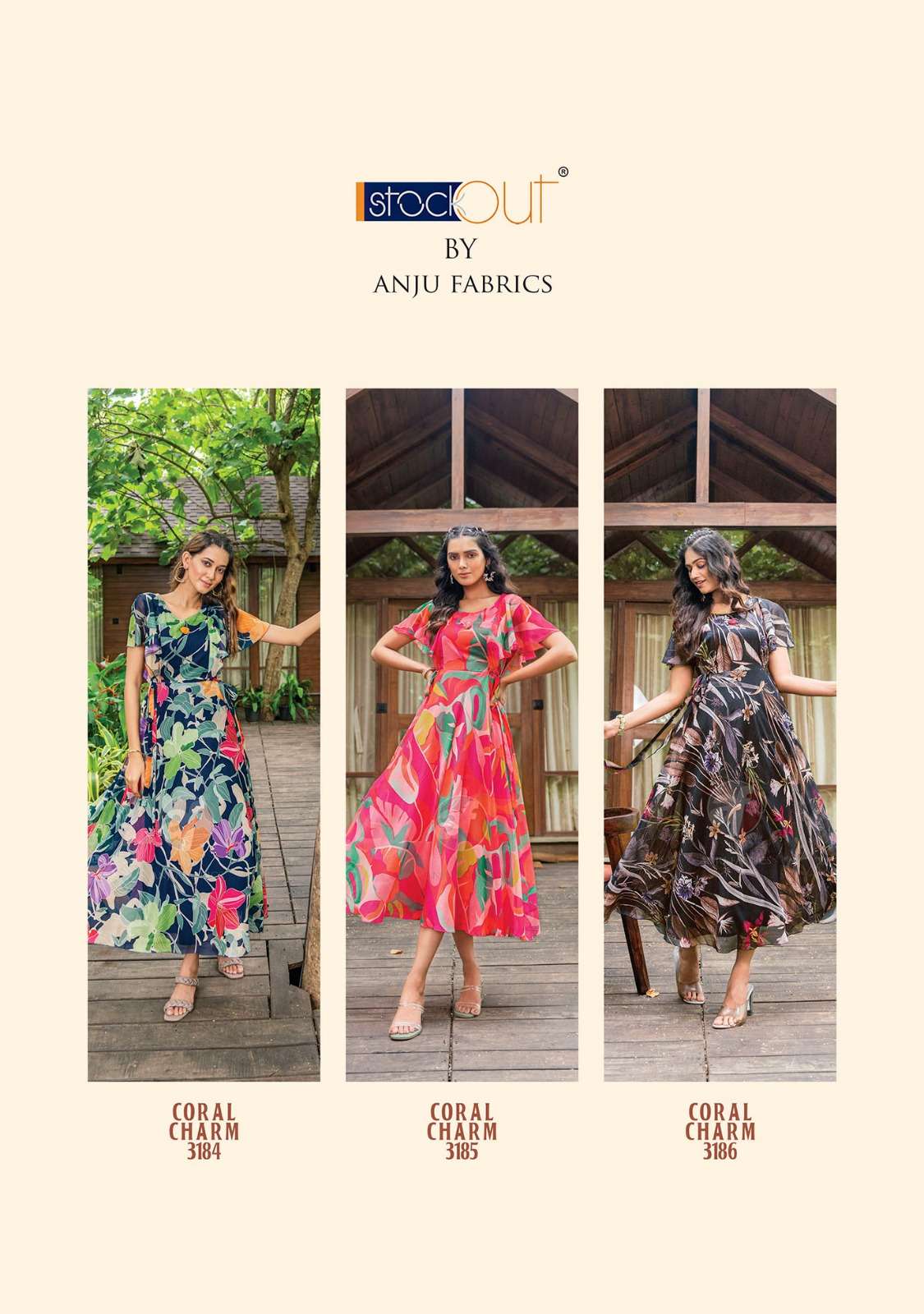 Anju Fabrics Coral Charm vol -3 Kurti Wholesale catalog