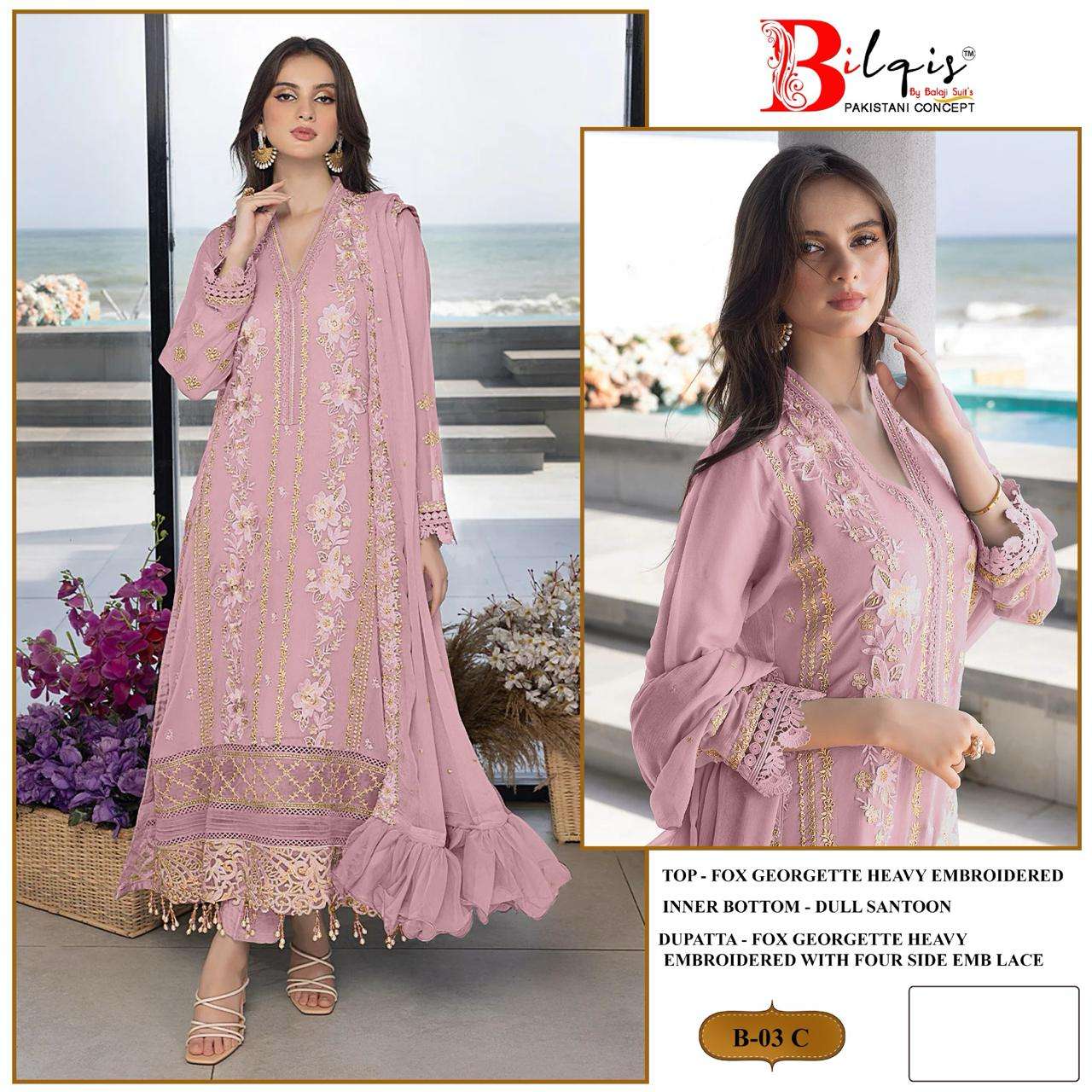 Bilqis B 03 Pakistani Suits Wholesale catalog