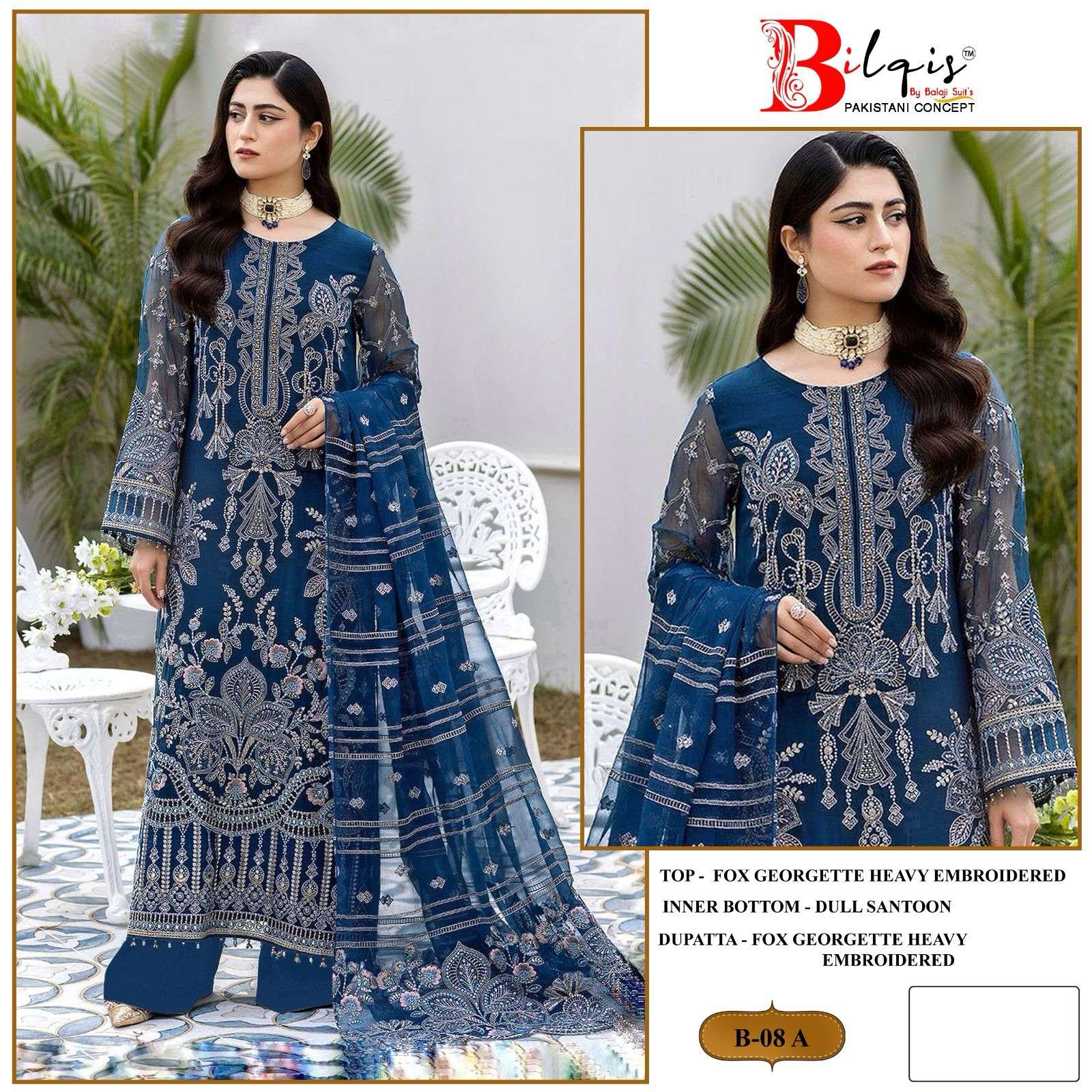 Bilqis B 08 A To D Georgette Salwar Kameez Wholesale catalog