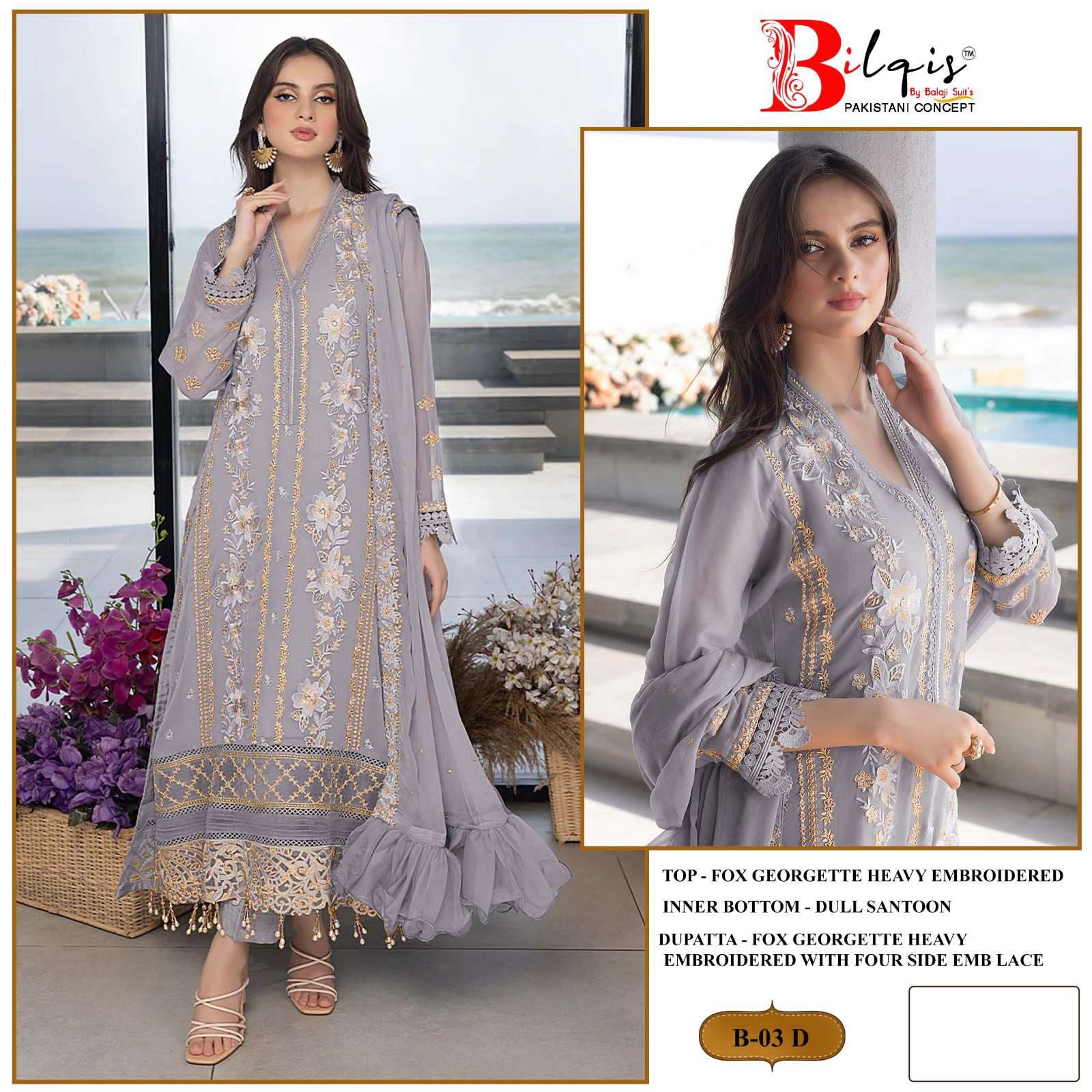 Bilqis Tm B 01 To 04 Pakistani Suits Wholesale catalog