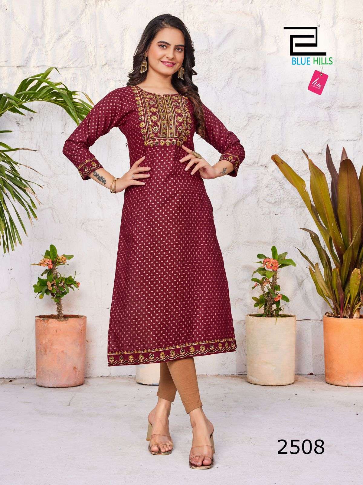 BLUE HILLS Solid Vol.25 Kurti Wholesale catalog