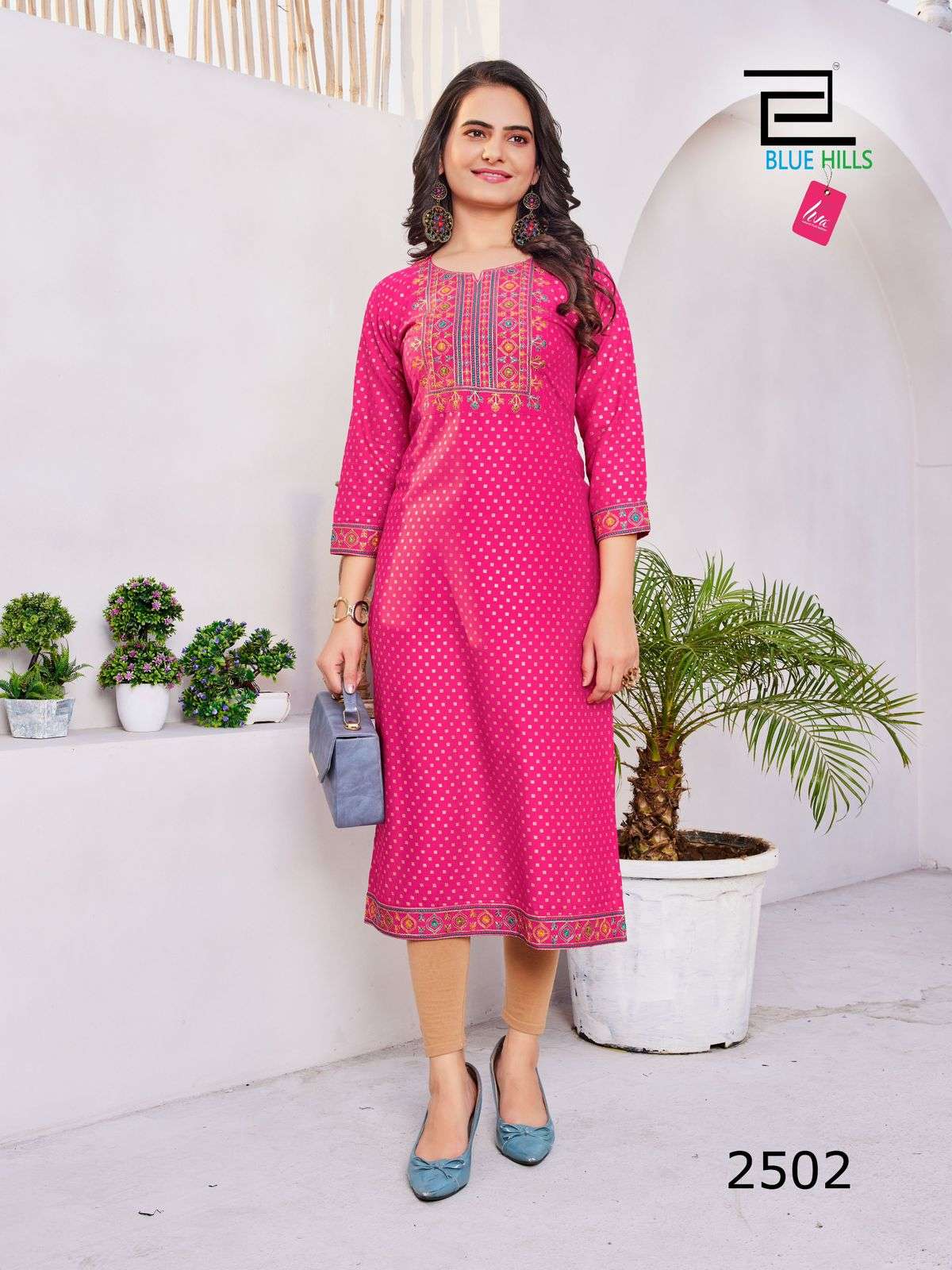 BLUE HILLS Solid Vol.25 Kurti Wholesale catalog