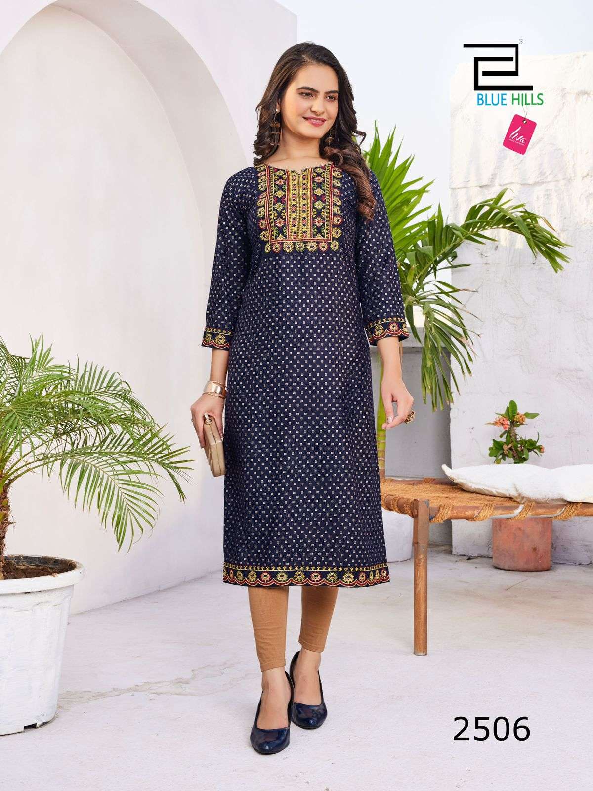 BLUE HILLS Solid Vol.25 Kurti Wholesale catalog