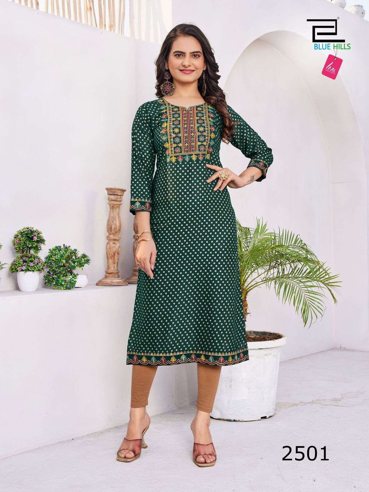 BLUE HILLS Solid Vol.25 Kurti Wholesale catalog