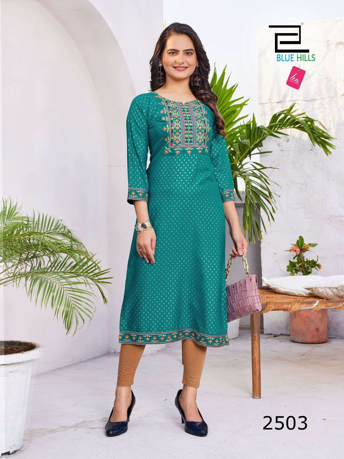 BLUE HILLS Solid Vol.25 Kurti Wholesale catalog