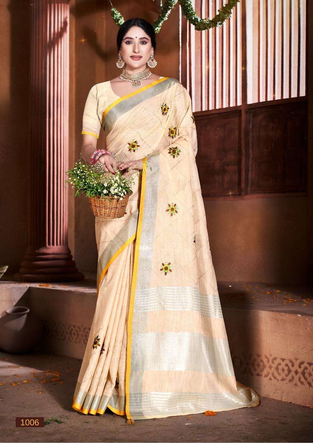 BUNAWAT AMYRA NEW Linen Cotton Saree Wholesale catalog