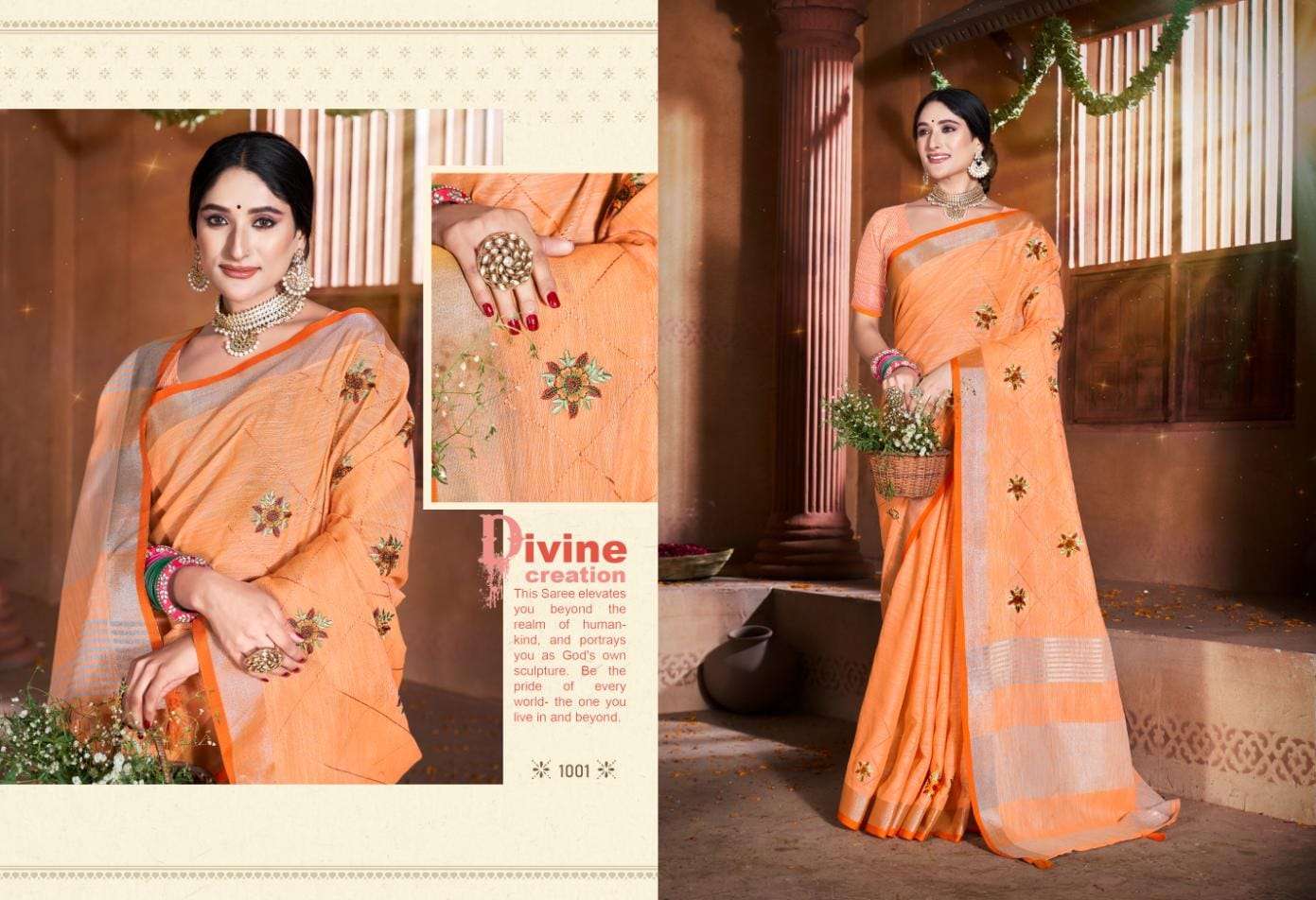 BUNAWAT AMYRA NEW Linen Cotton Saree Wholesale catalog