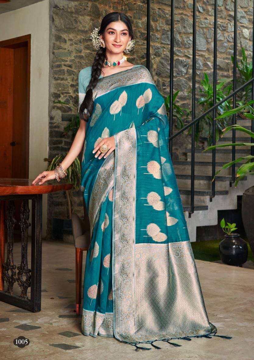 BUNAWAT BROWNY COTTON ZARI Saree Wholesale catalog