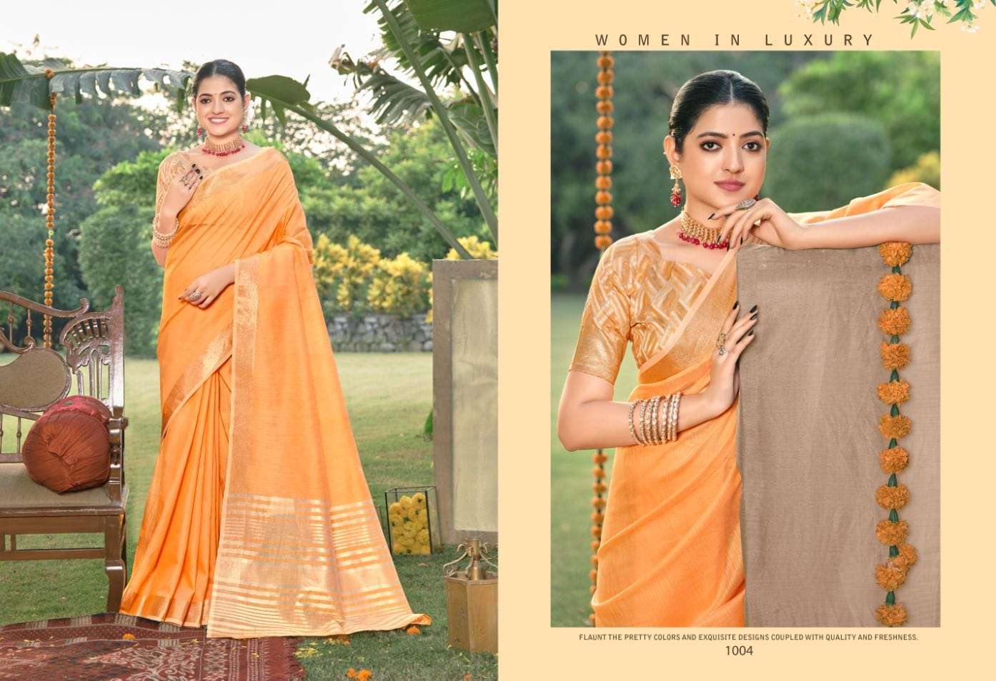 BUNAWAT CLASSIC COTTON Linen Cotton Saree Wholesale catalog