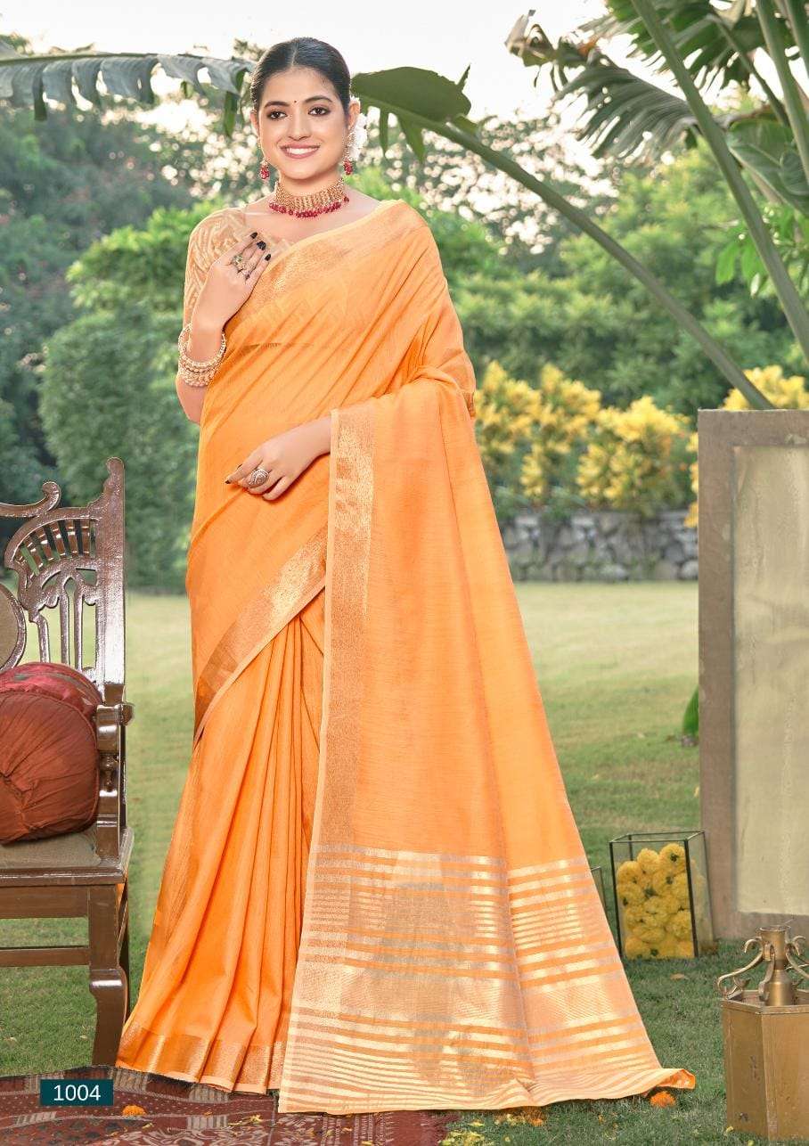 BUNAWAT CLASSIC COTTON Linen Cotton Saree Wholesale catalog