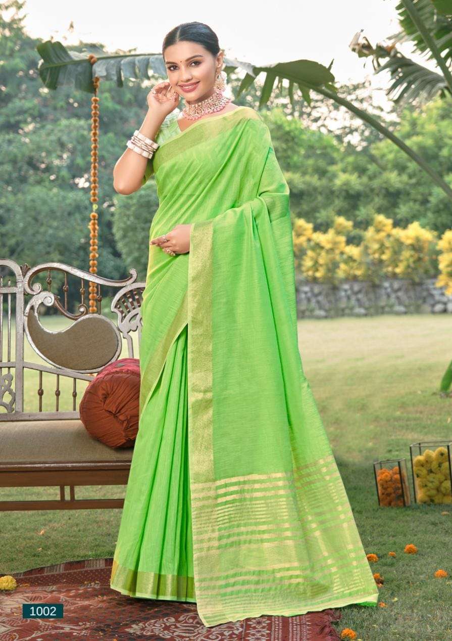 BUNAWAT CLASSIC COTTON Linen Cotton Saree Wholesale catalog