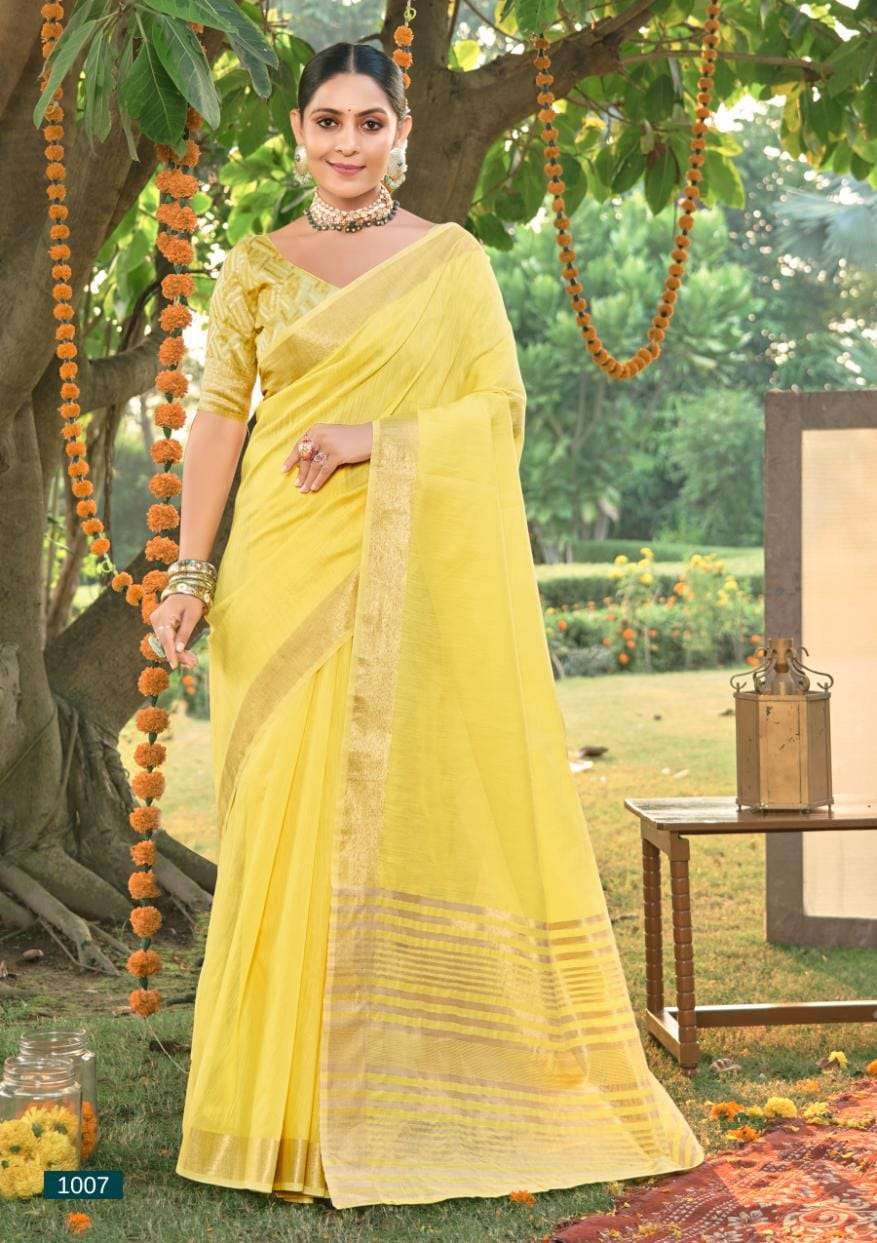 BUNAWAT CLASSIC COTTON Linen Cotton Saree Wholesale catalog