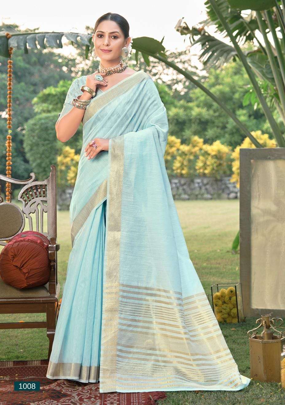 BUNAWAT CLASSIC COTTON Linen Cotton Saree Wholesale catalog