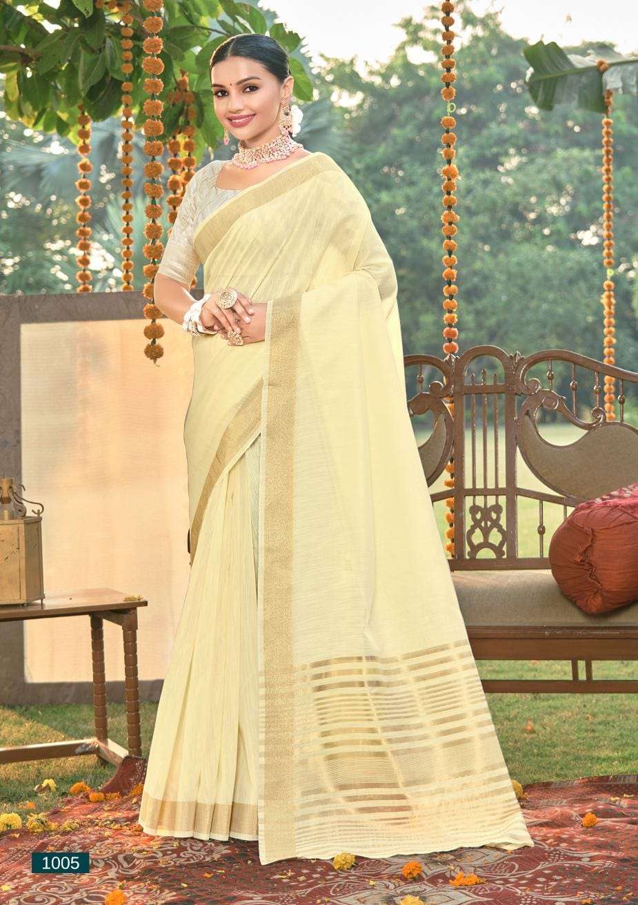 BUNAWAT CLASSIC COTTON Linen Cotton Saree Wholesale catalog