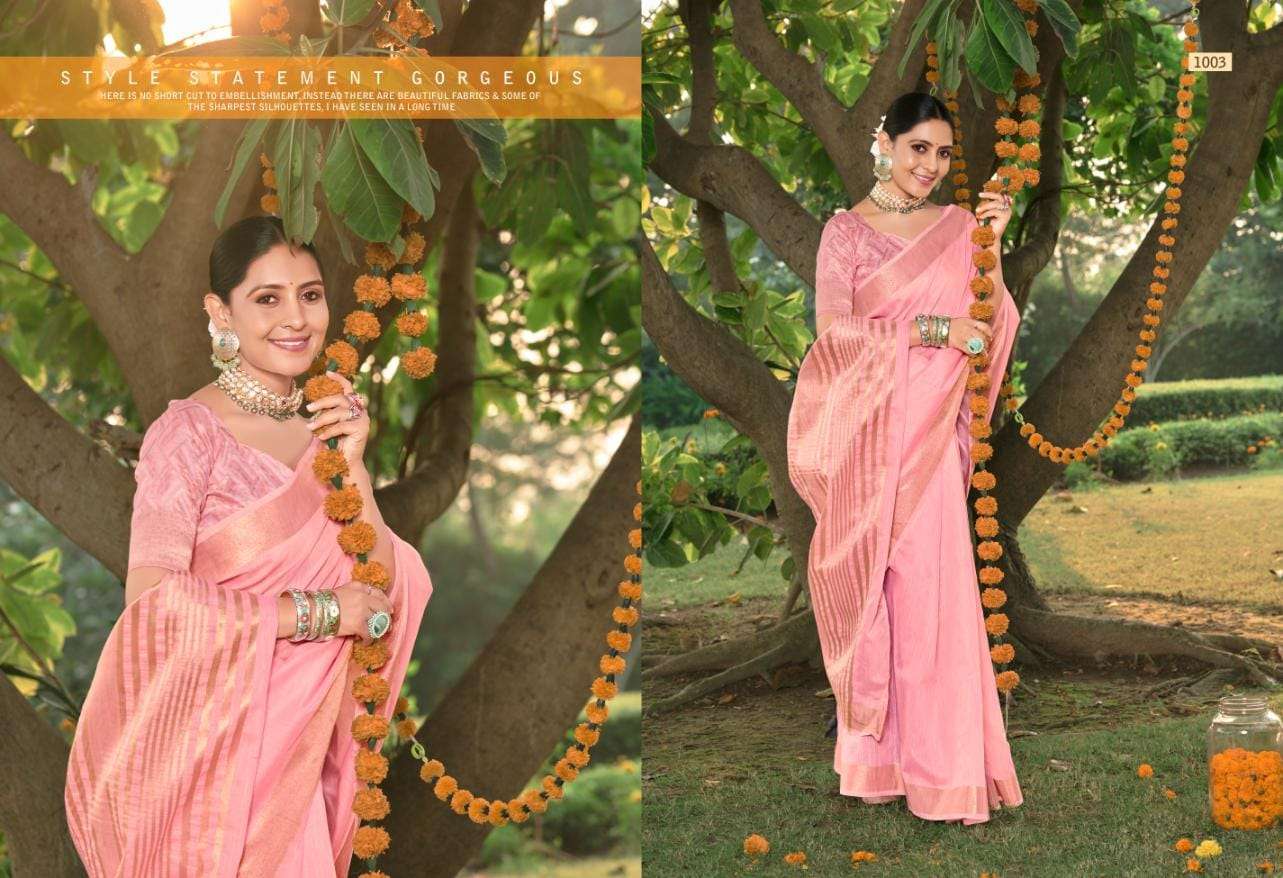 BUNAWAT CLASSIC COTTON Linen Cotton Saree Wholesale catalog