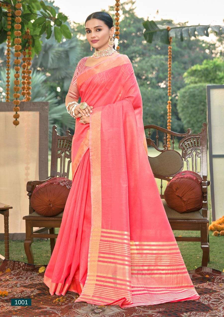 BUNAWAT CLASSIC COTTON Linen Cotton Saree Wholesale catalog