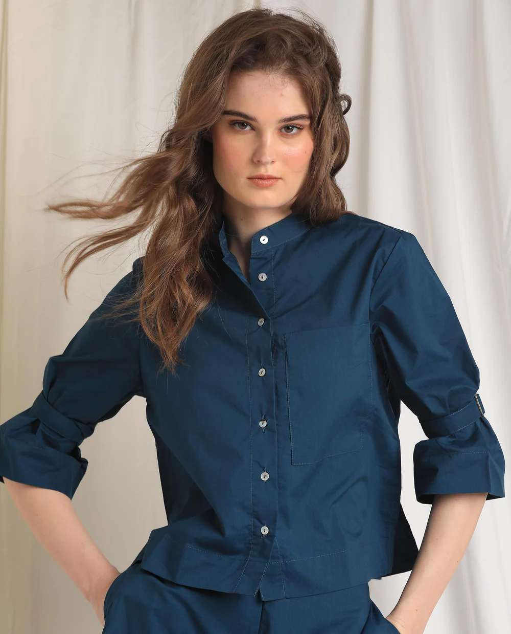 BUTTON DOWN LINEN SHIRT HARPER - PASTEL BLUE Western Wear Wholesale catalog