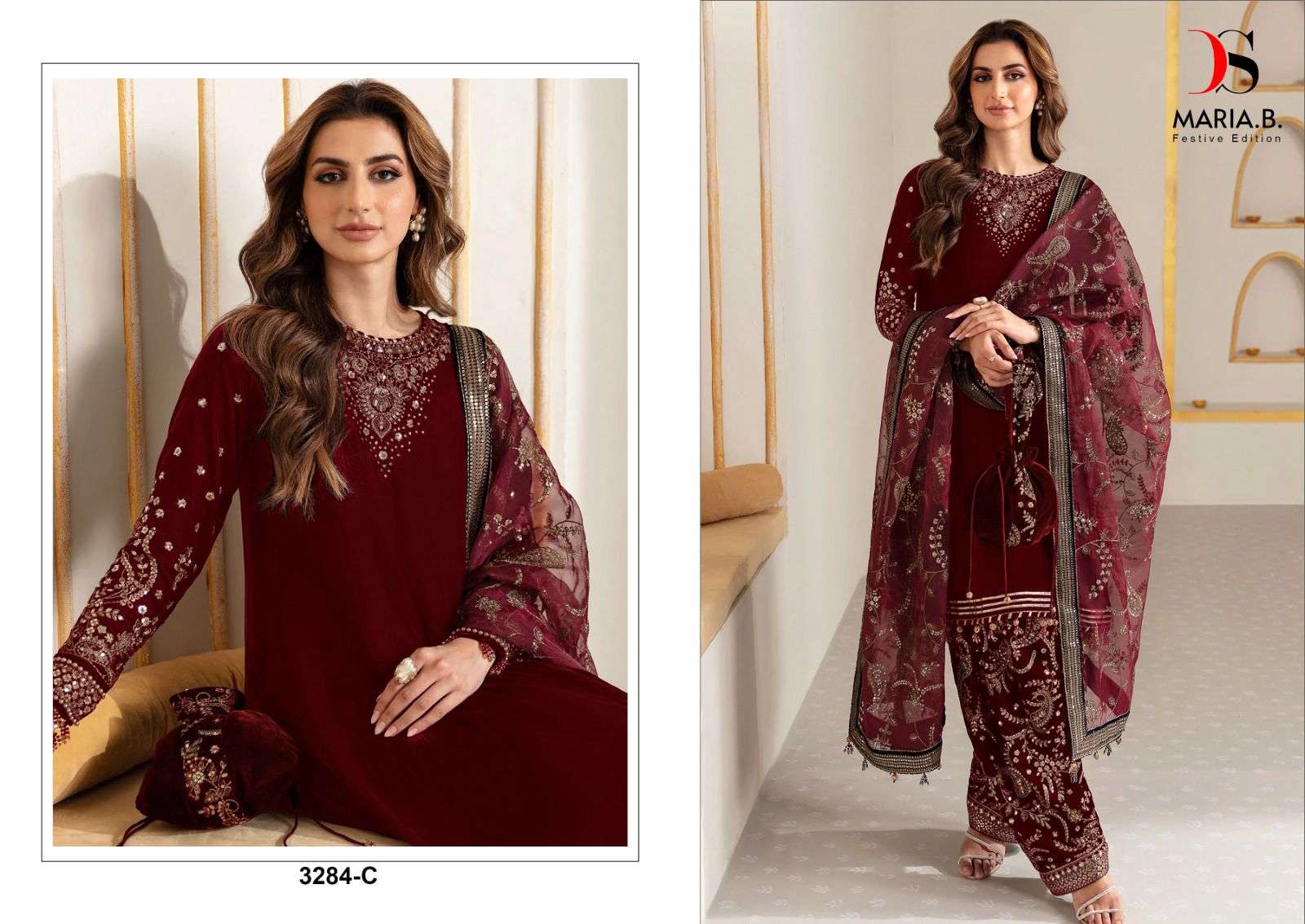 Deepsy Mariya B Velvet 3284 Salwar Suits Wholesale catalog