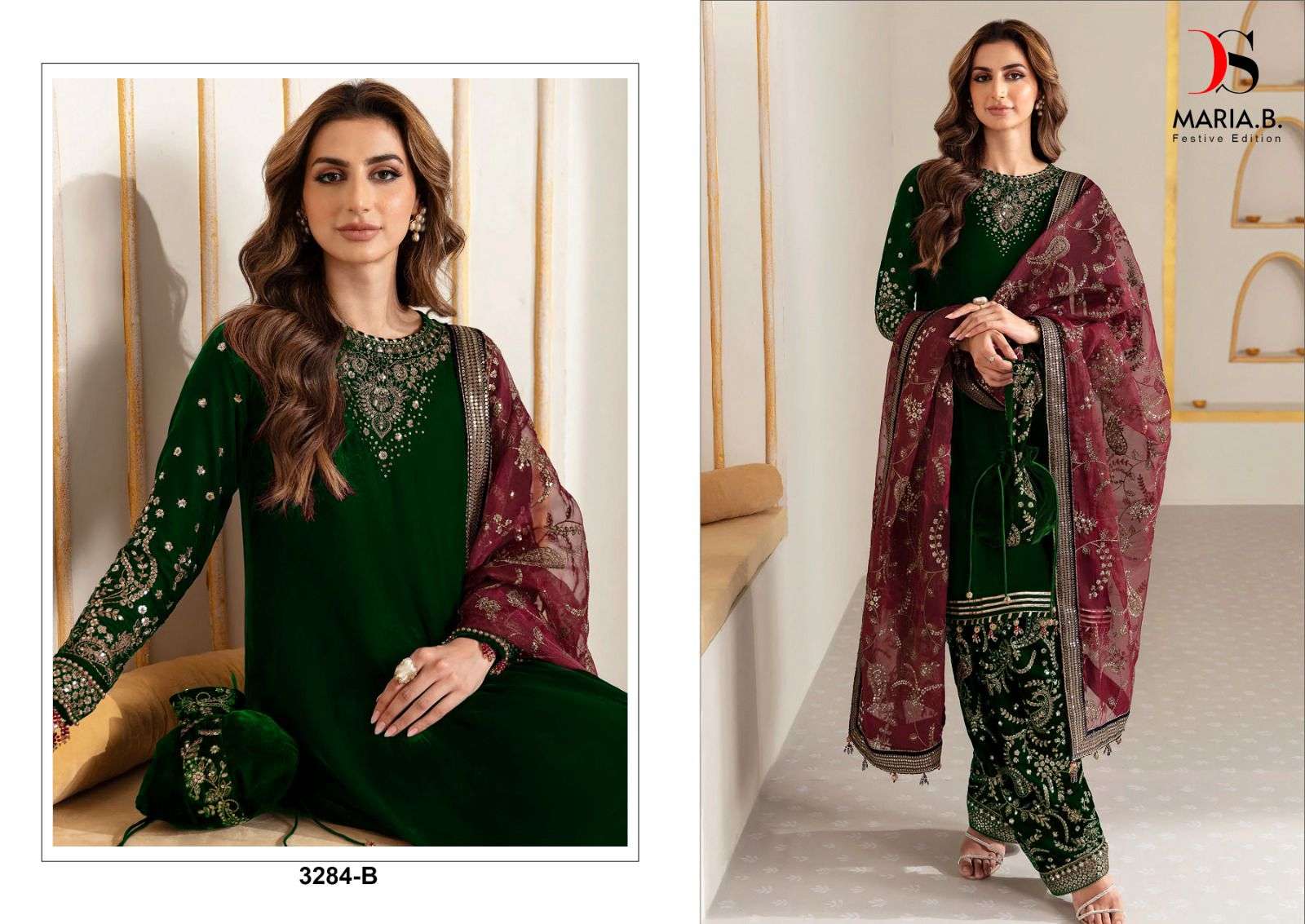 Deepsy Mariya B Velvet 3284 Salwar Suits Wholesale catalog