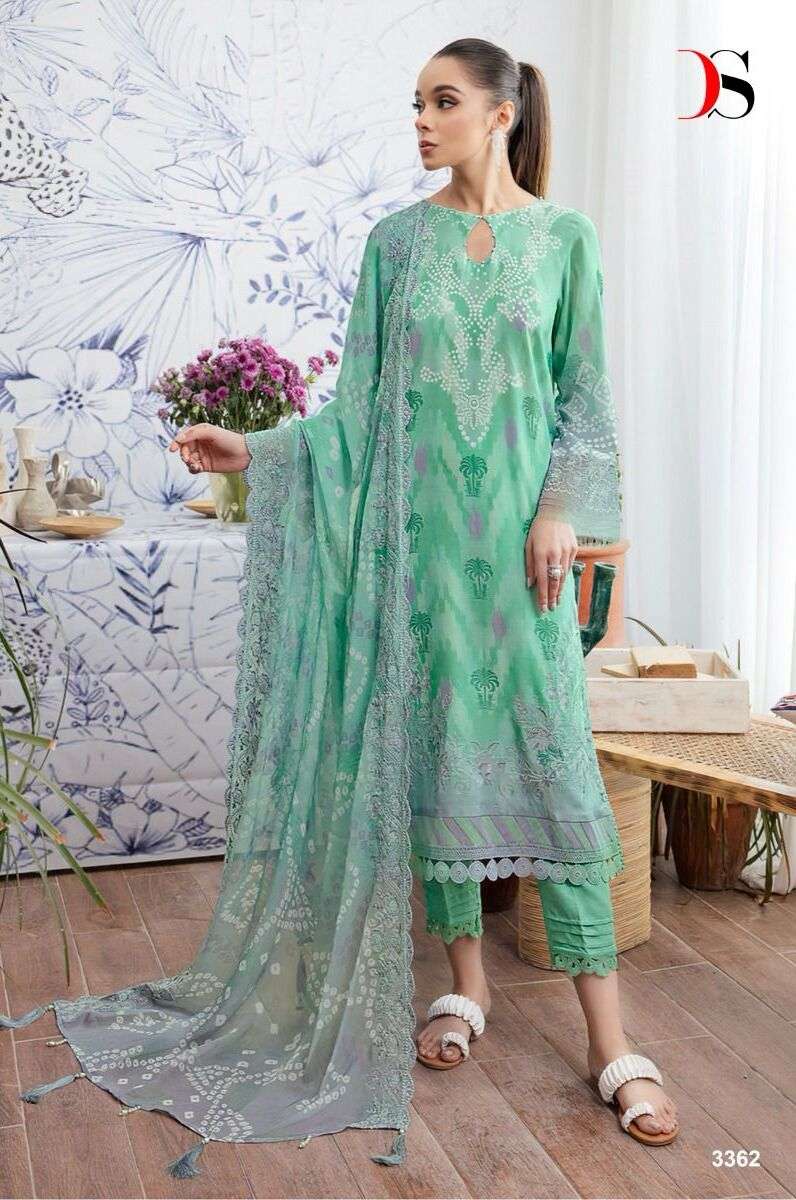 Deepsy Nureh Gardenia 24 Cotton Dupatta Salwar Suits Wholesale catalog