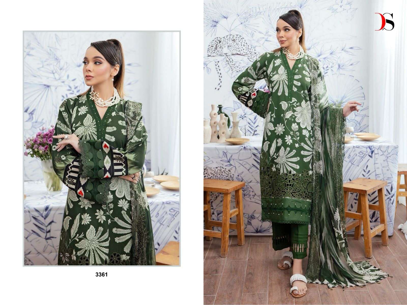 Deepsy Nureh Gardenia 24 Cotton Dupatta Salwar Suits Wholesale catalog
