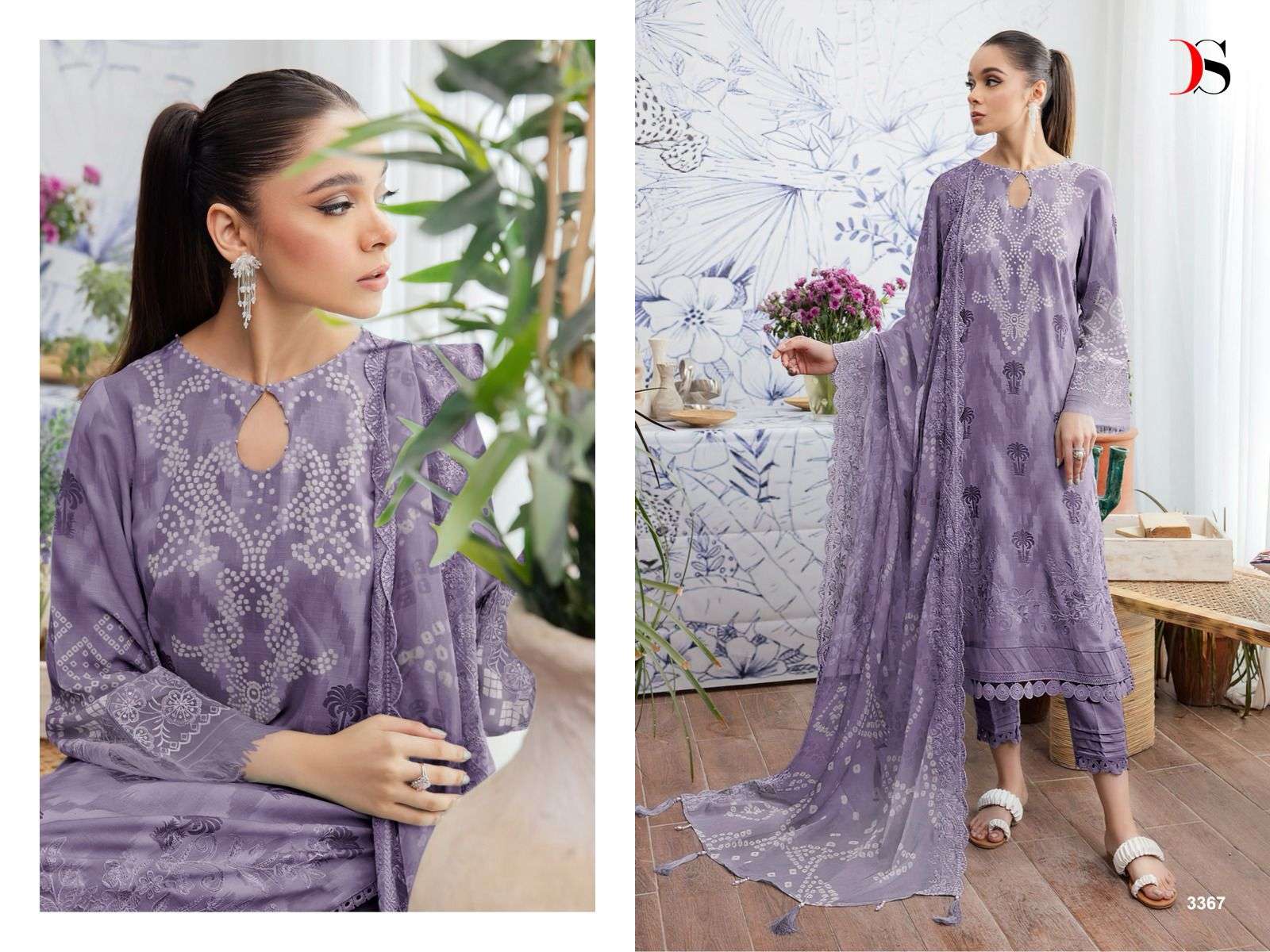 Deepsy Nureh Gardenia 24 Cotton Dupatta Salwar Suits Wholesale catalog