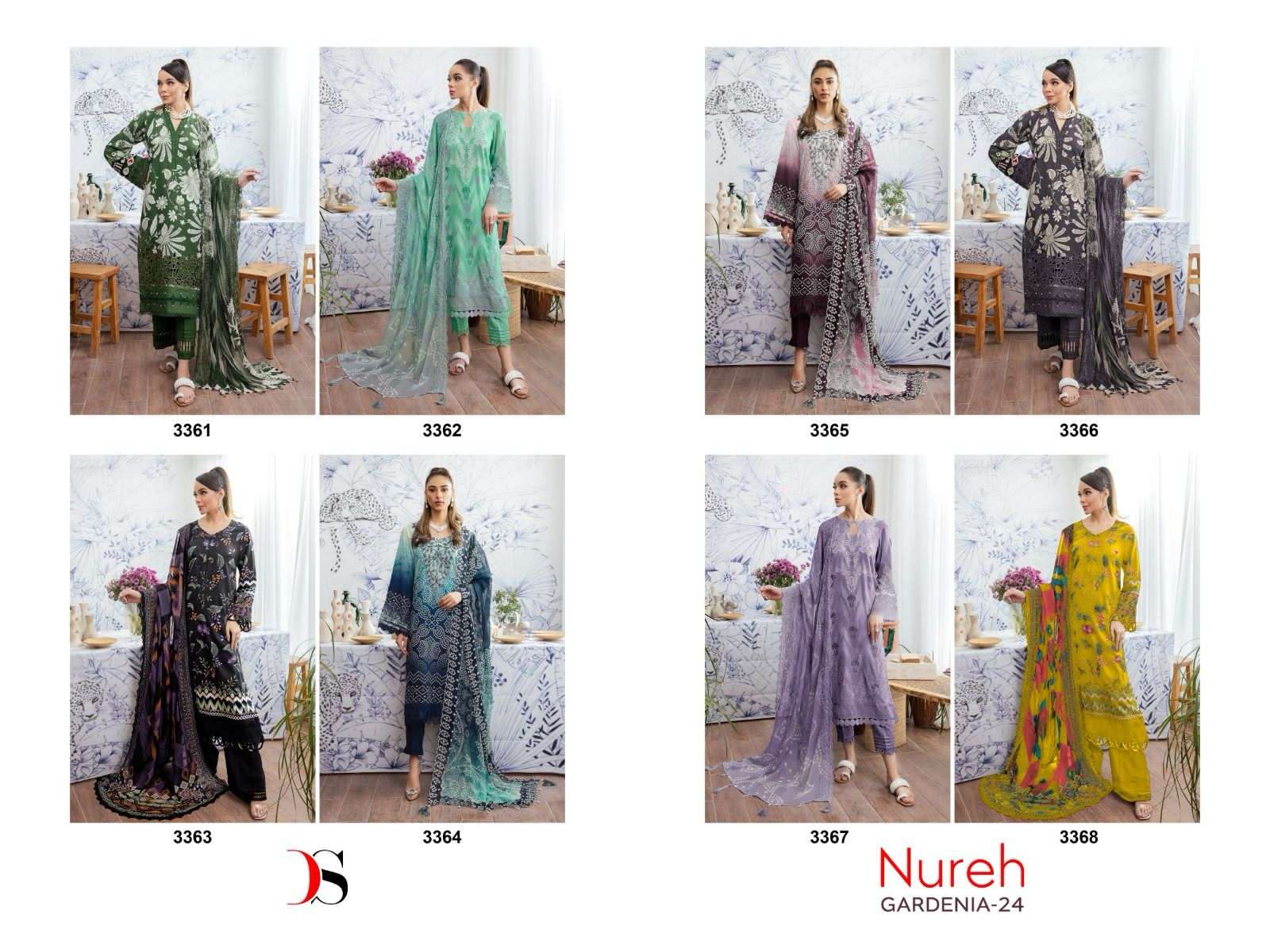 Deepsy Nureh Gardenia 24 Cotton Dupatta Salwar Suits Wholesale catalog