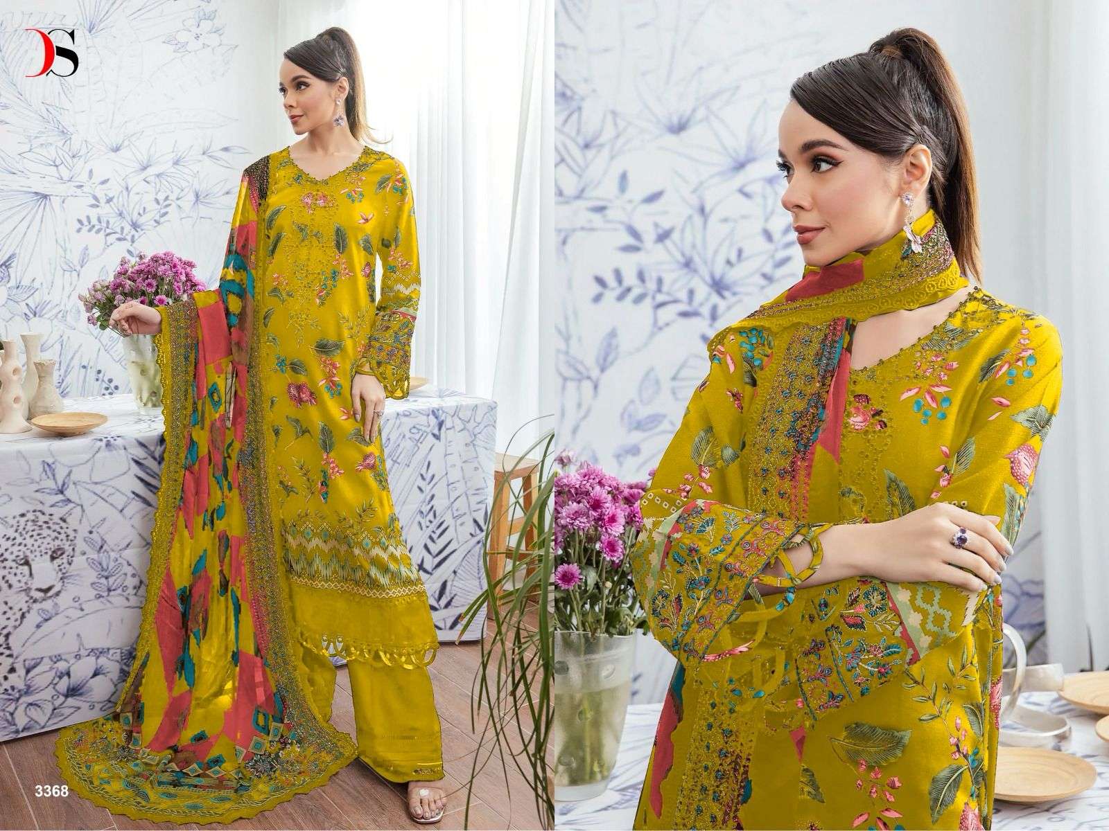 Deepsy Nureh Gardenia 24 Cotton Dupatta Salwar Suits Wholesale catalog