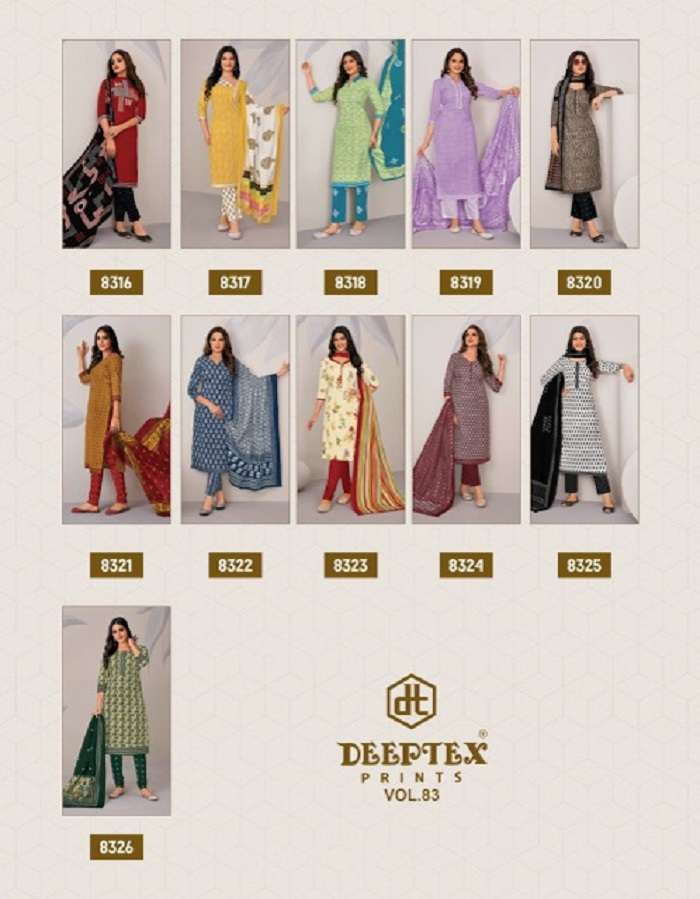 Deeptex Miss India Vol-83 -Dress Material -Wholesale Catalog