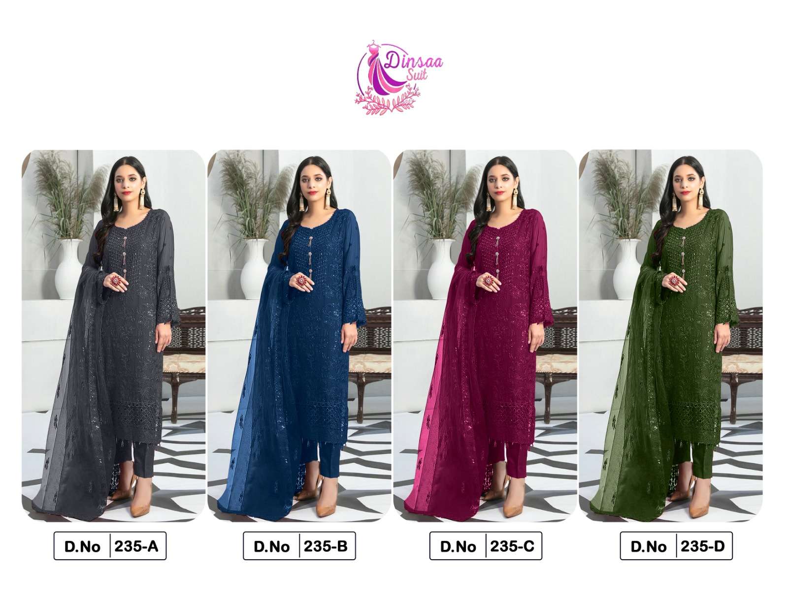 Dinsaa 235 Salwar Suits Wholesale catalog