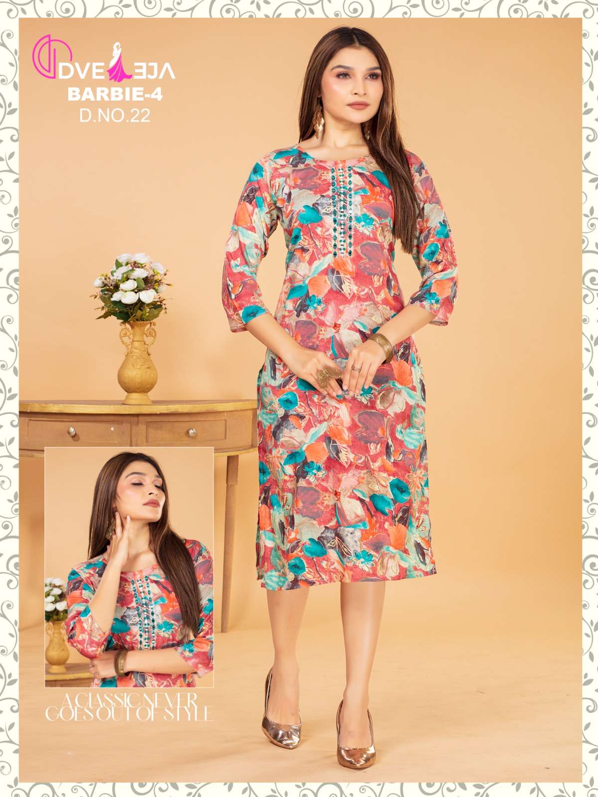 DVEEJA FASHION BARBIE GIRL SERIES VOL.4 D 22 Kurti Wholesale catalog