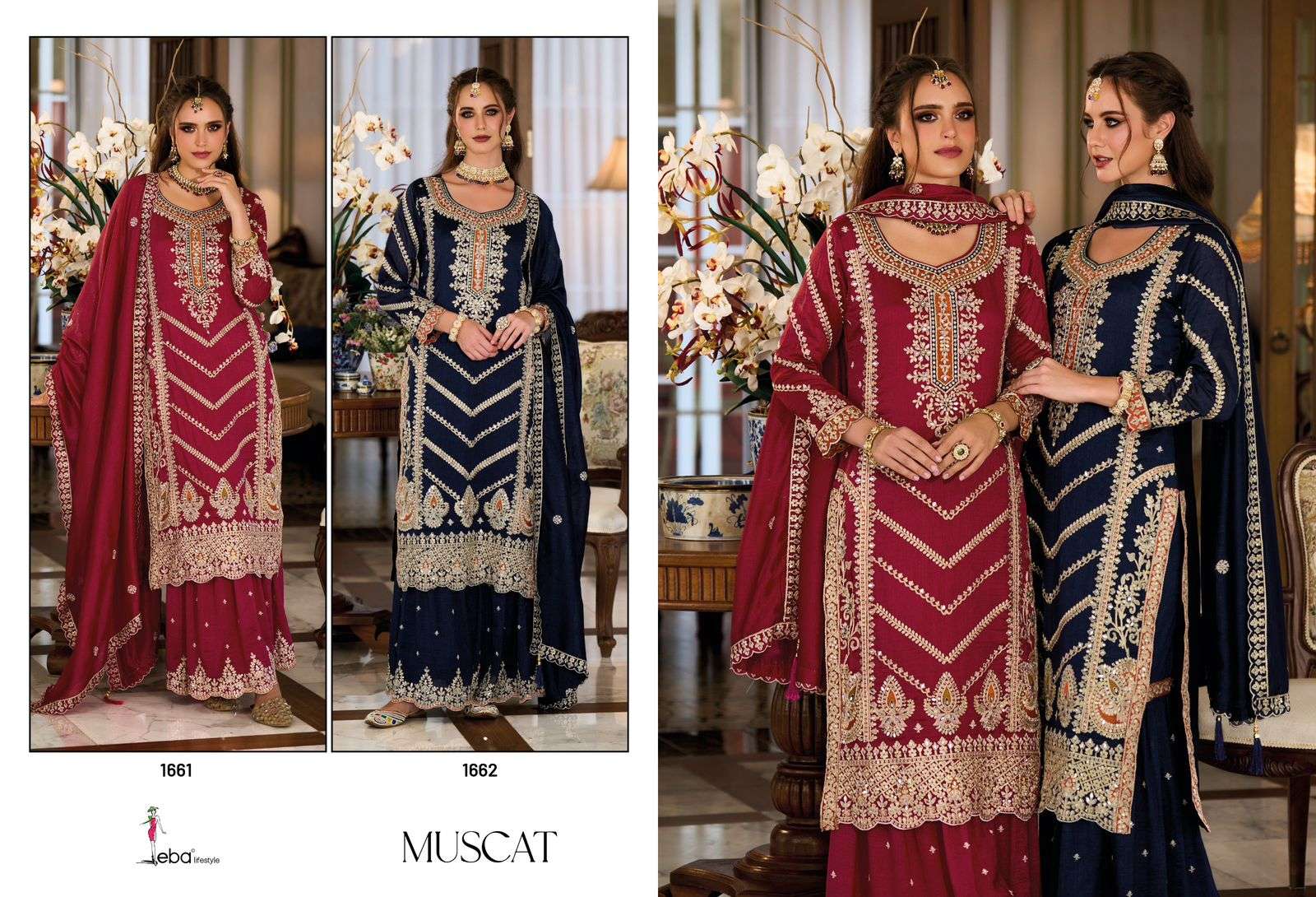 Eba Muscat Premium Silk Designer Salwar Kameez Wholesale catalog